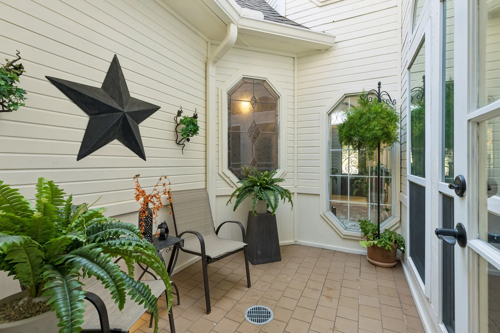 Courtyard is just off the primary bedroom