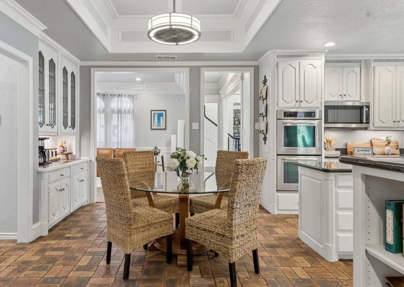 Breakfast room with built-in hutch.