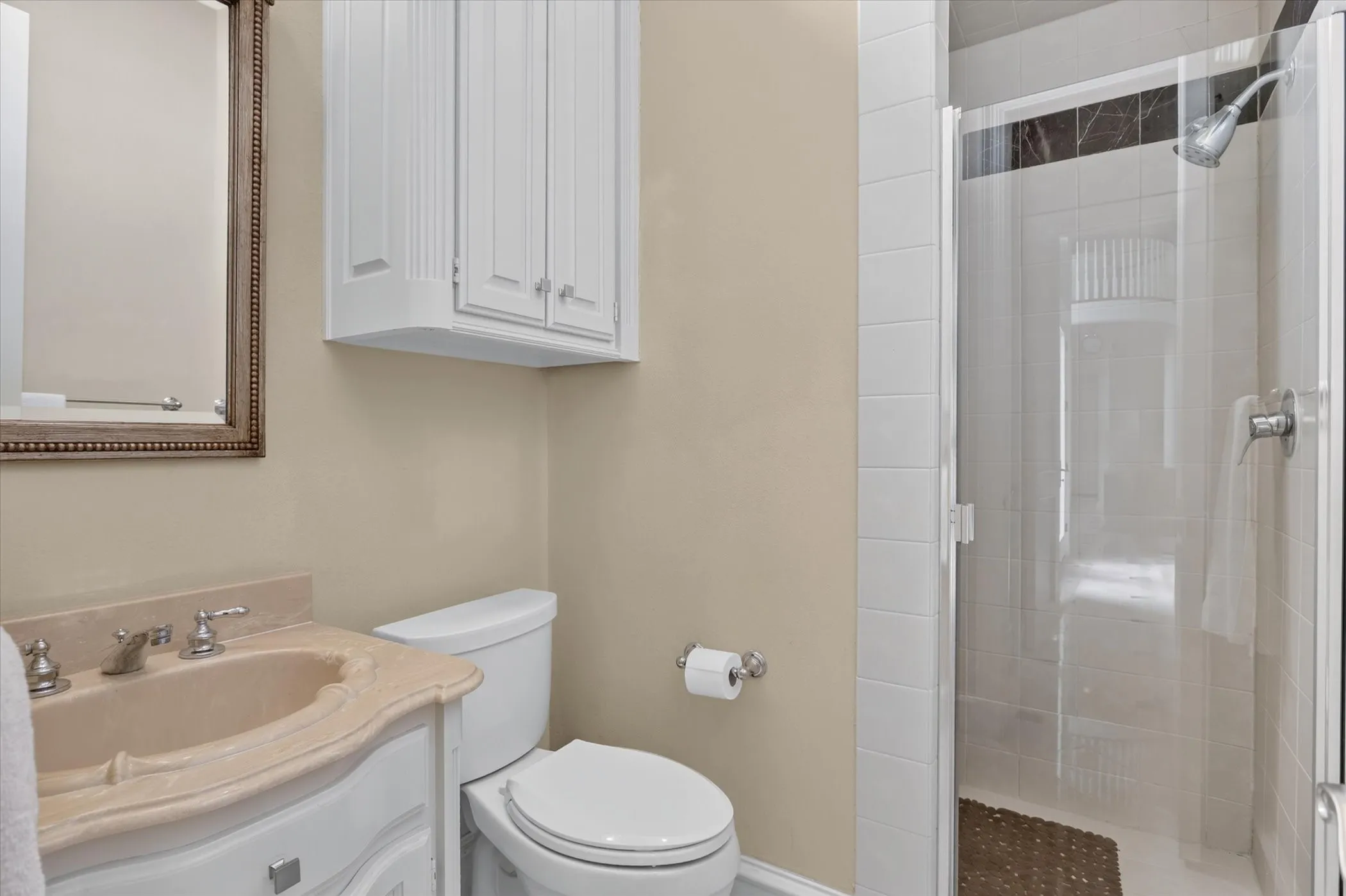 Full ensuite bath for bedroom 2 and office.