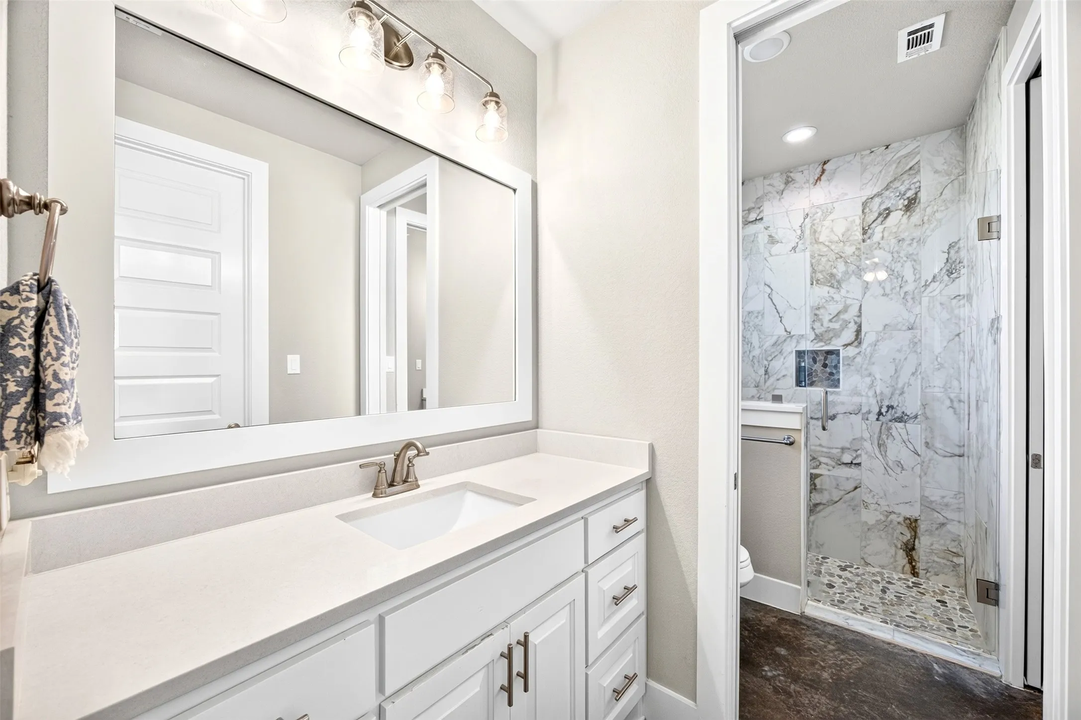 Jack and Jill bathroom with gorgeous stand up shower
