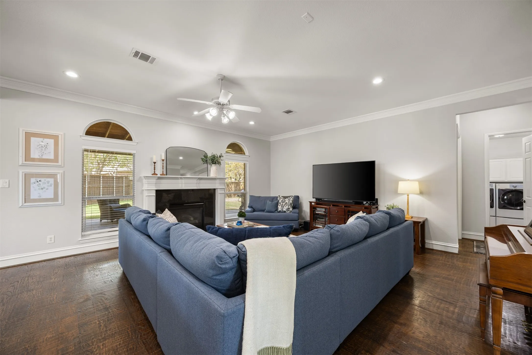 Another view of this huge living area! Opens up nicely to the kitchen for a grand, yet cozy feel!