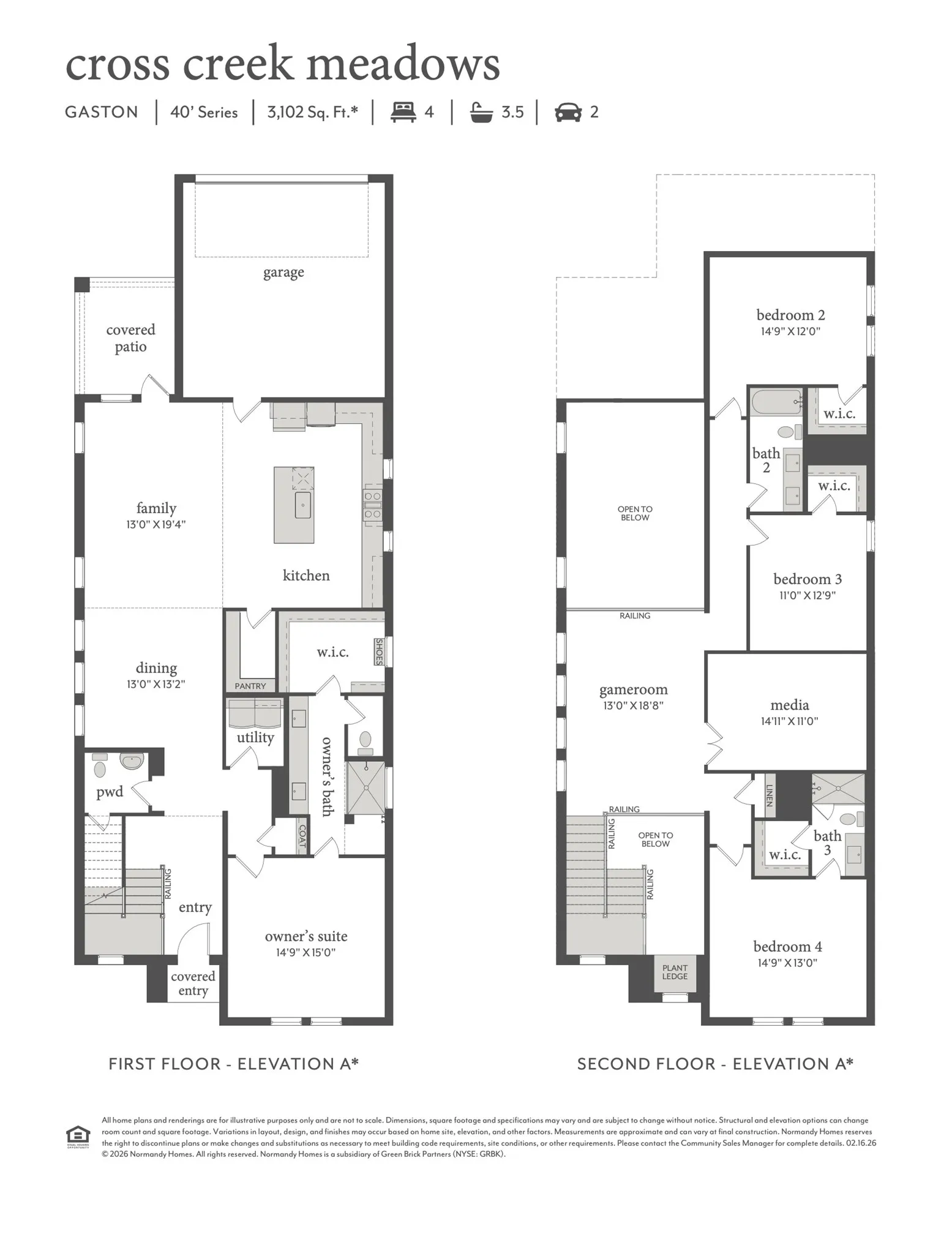 With an open and flowing main level designed for entertaining paired with spacious bedrooms and private baths, our Gaston plan is the dream home you have been searching for!