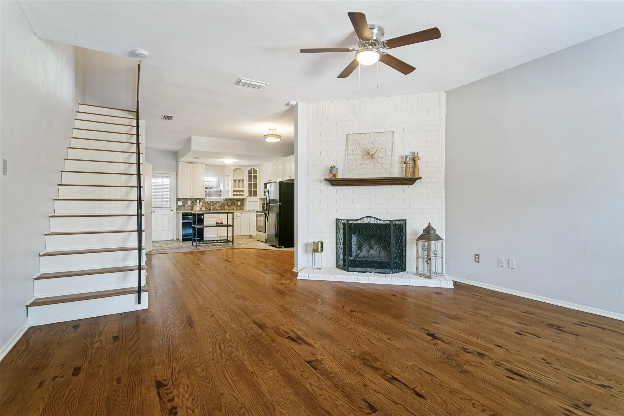 Open to dining and kitchen
