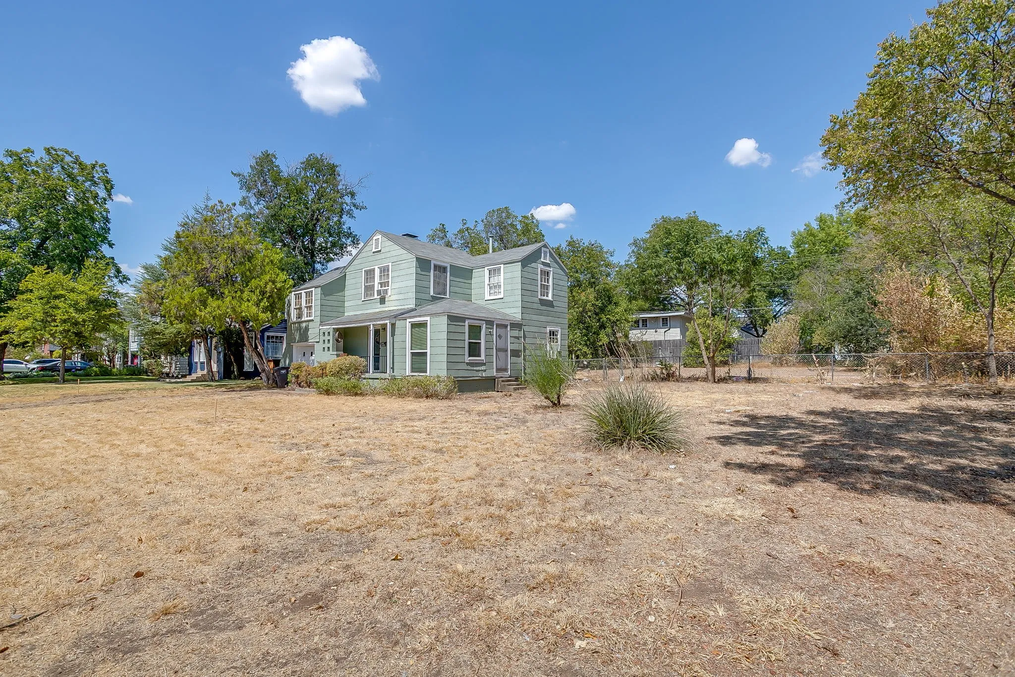 Side view of home from vacant lot