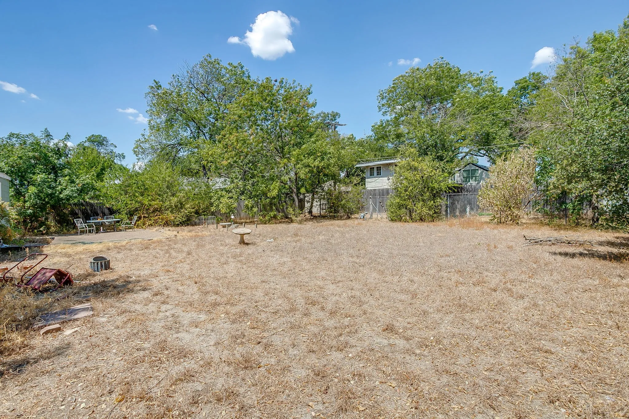 Backyard view from vacant lot