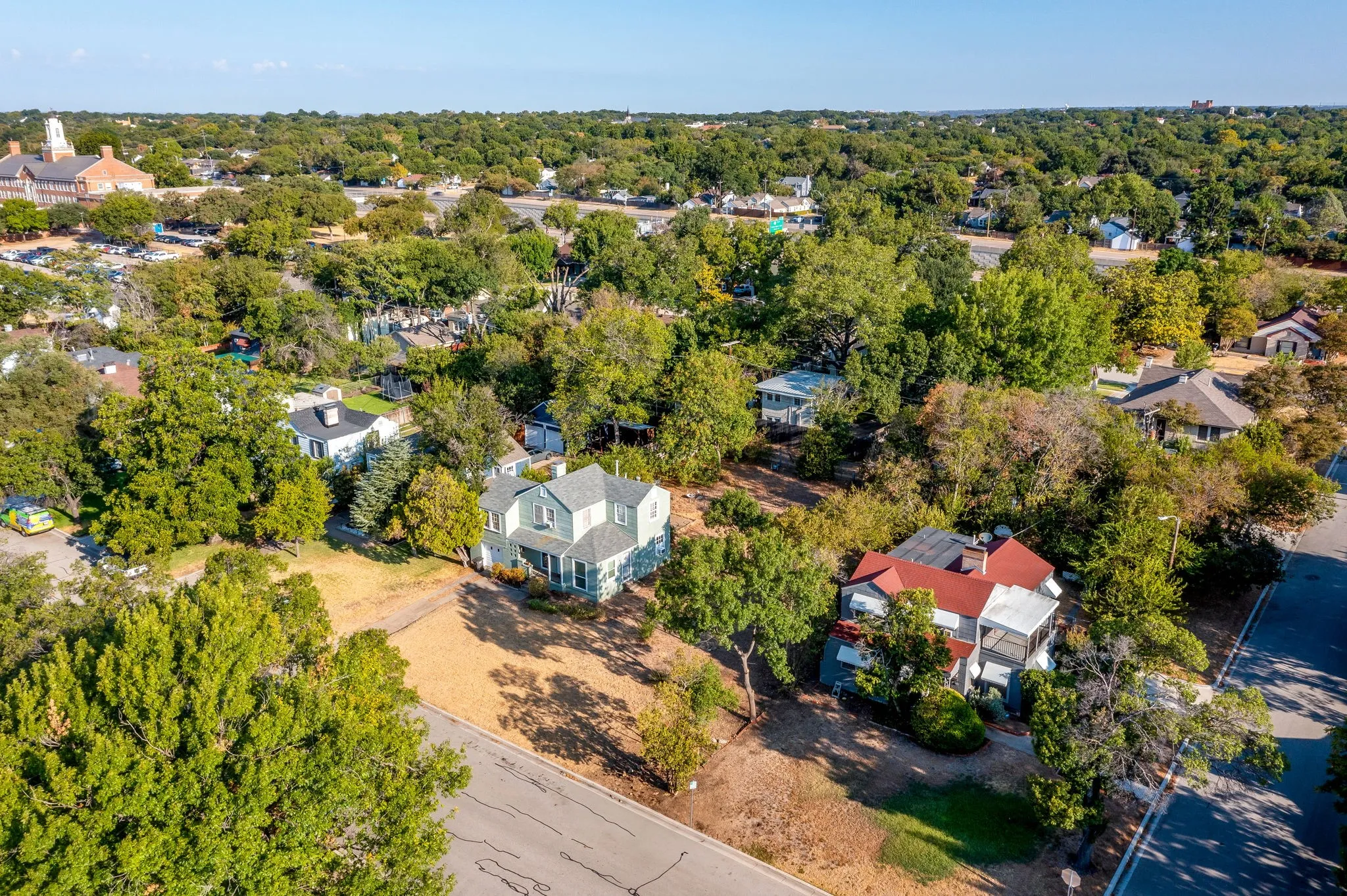 Aerial View from side of lot and home