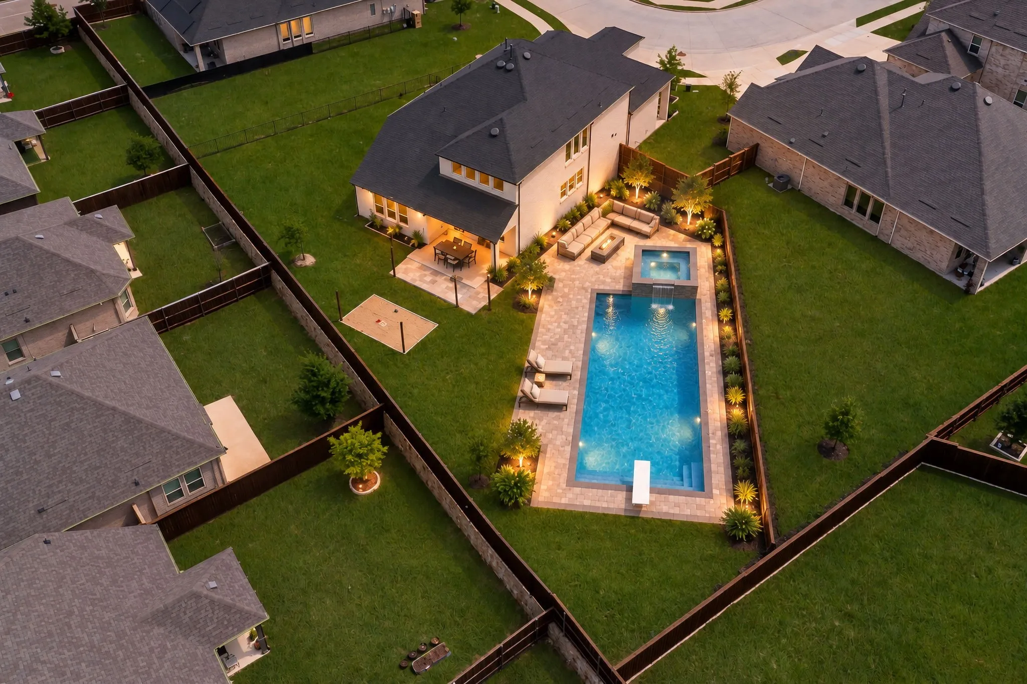 VIRTUALLY STAGED WITH POOL.