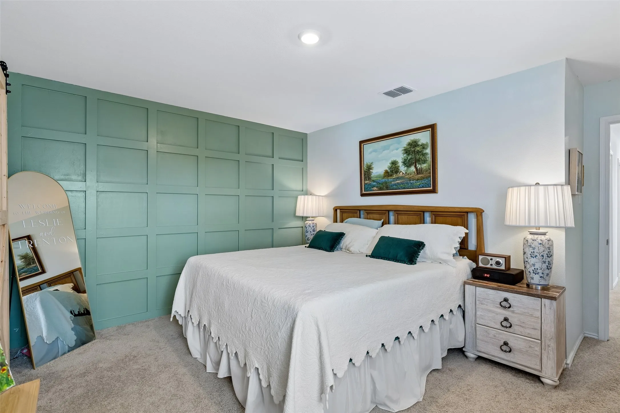 Accent wall featuring panel molding