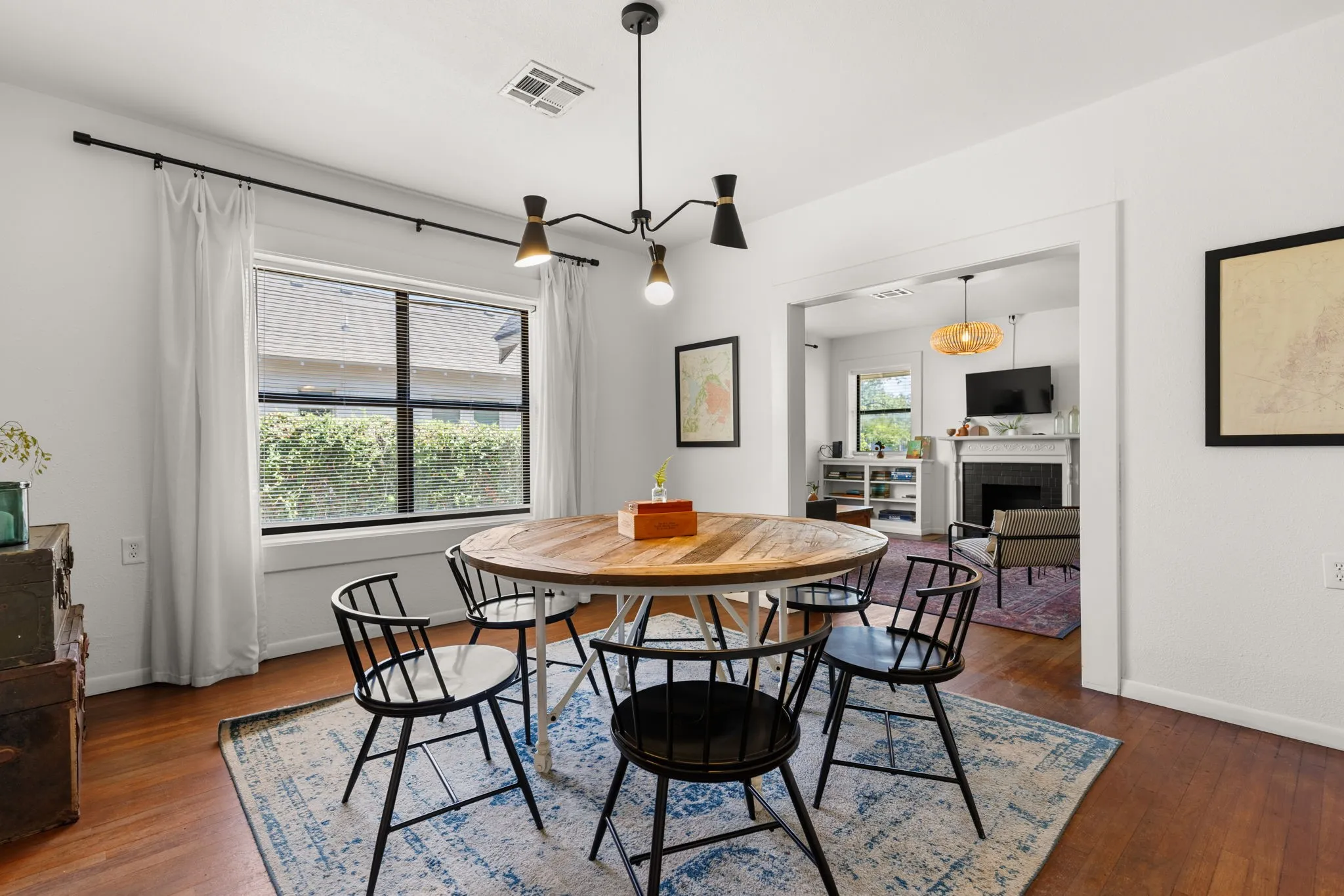 Hardwood-style flooring throughout