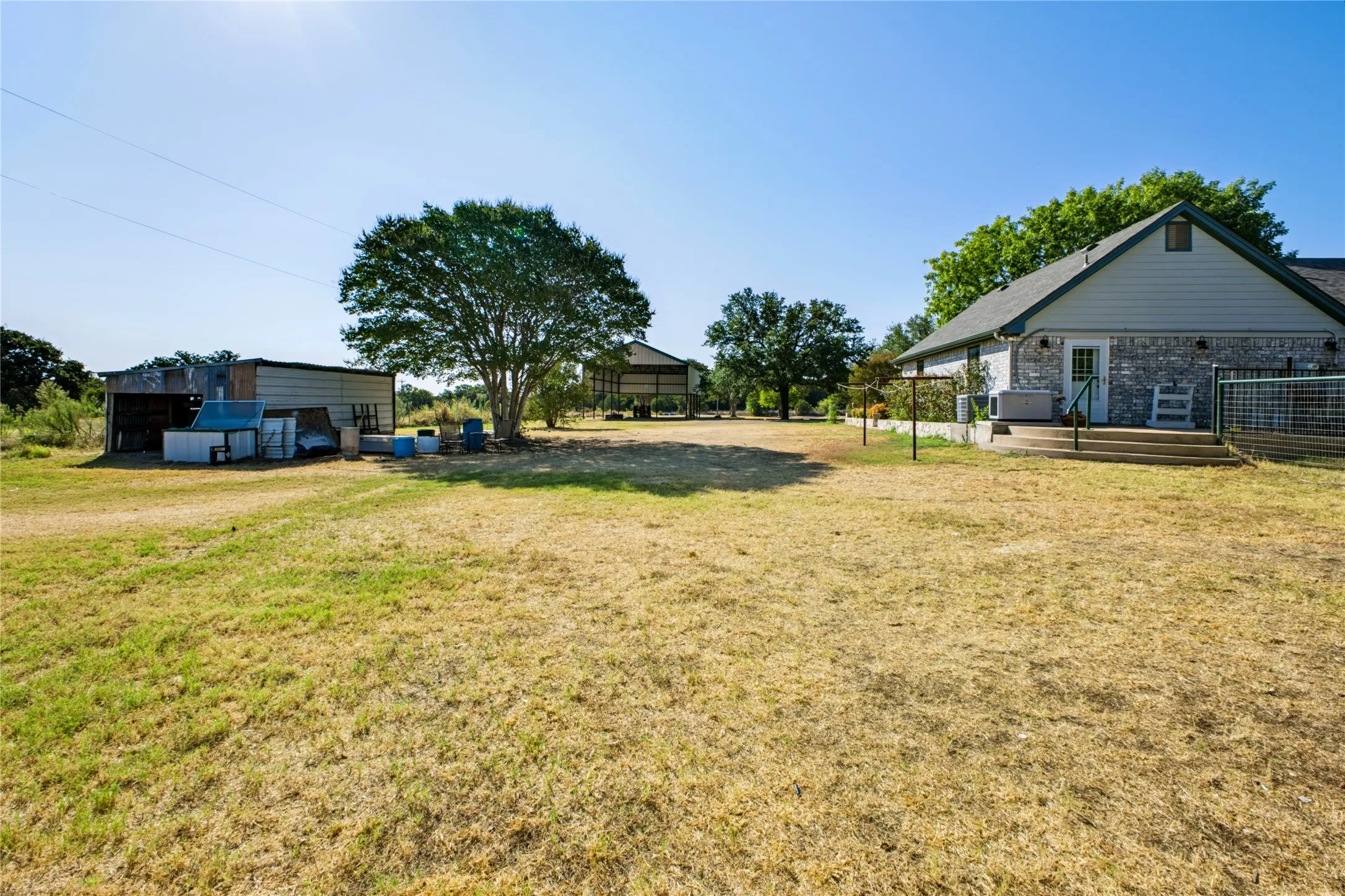 Shed has water and electric hookup