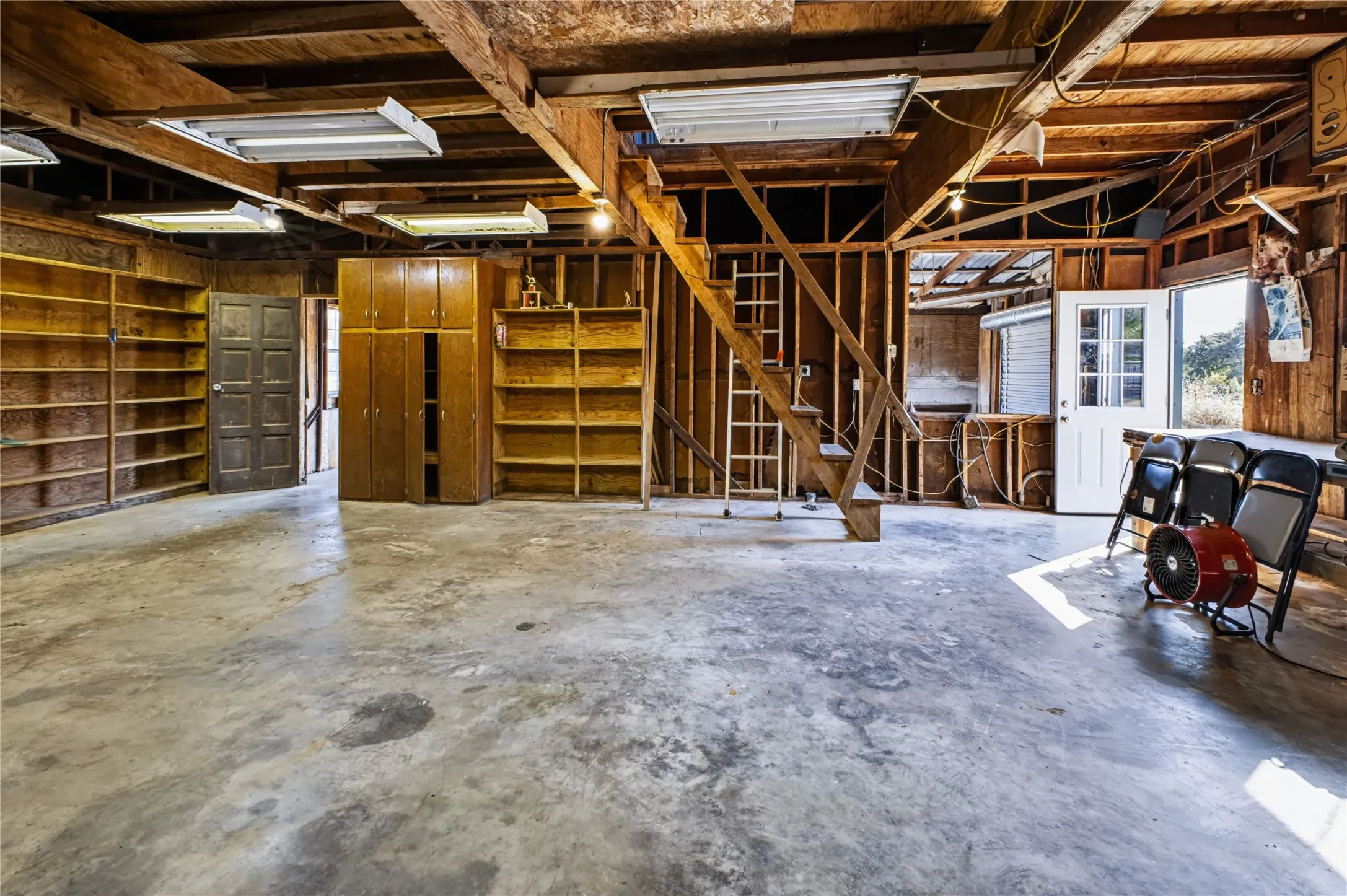 Stairs lead to second level.