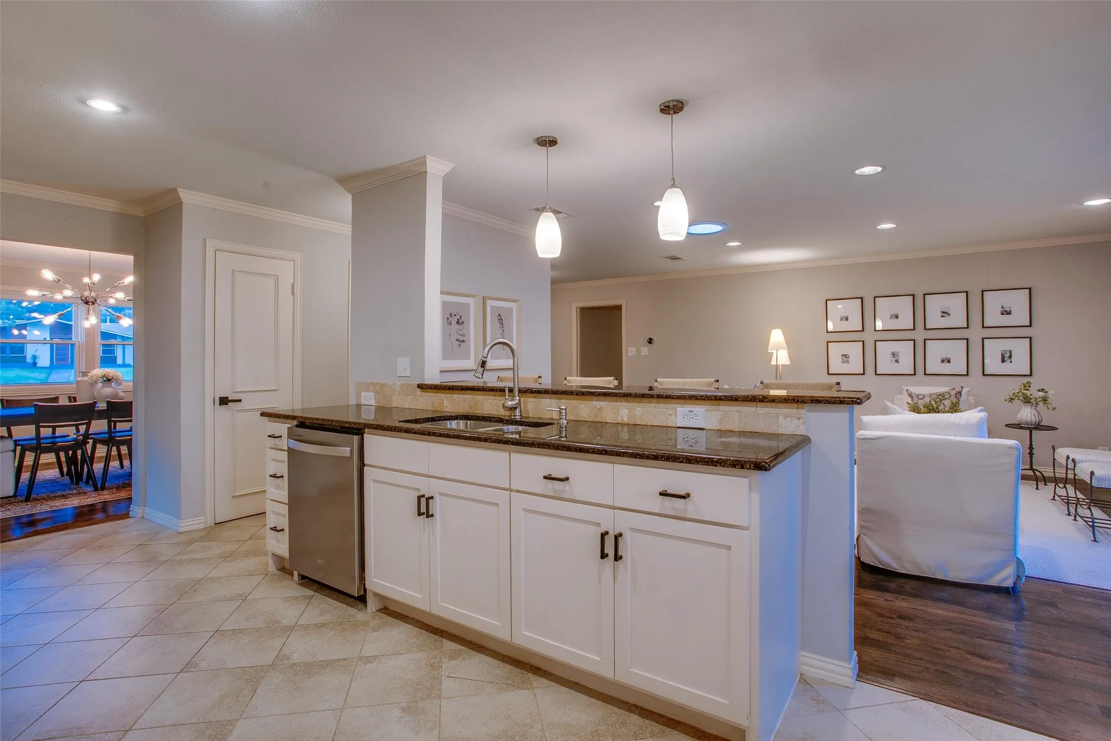 Open Kitchen design connects seamlessly with the home's central living areas.
