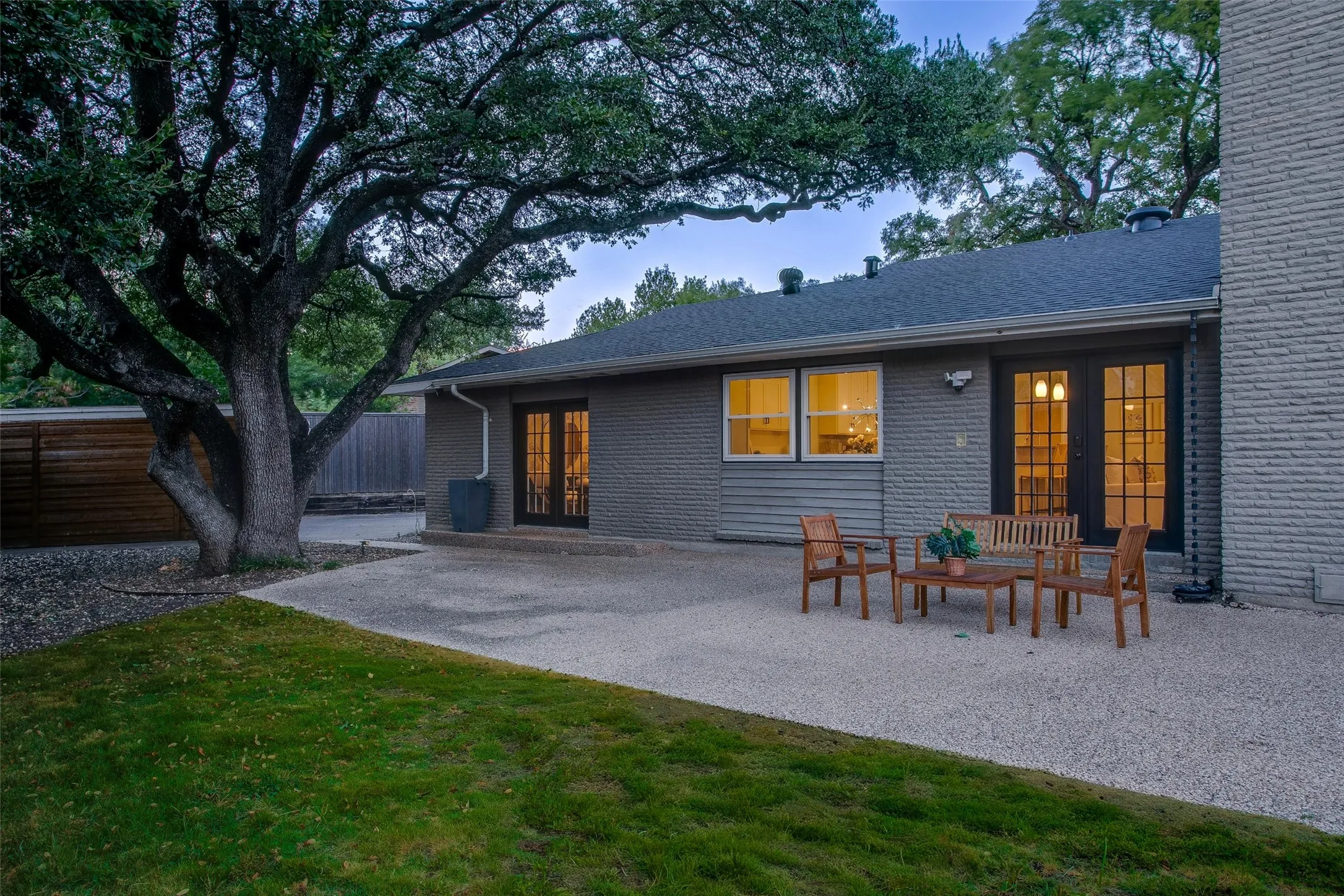 Expansive patio creates an easy extension of the home's indoor living spaces.
