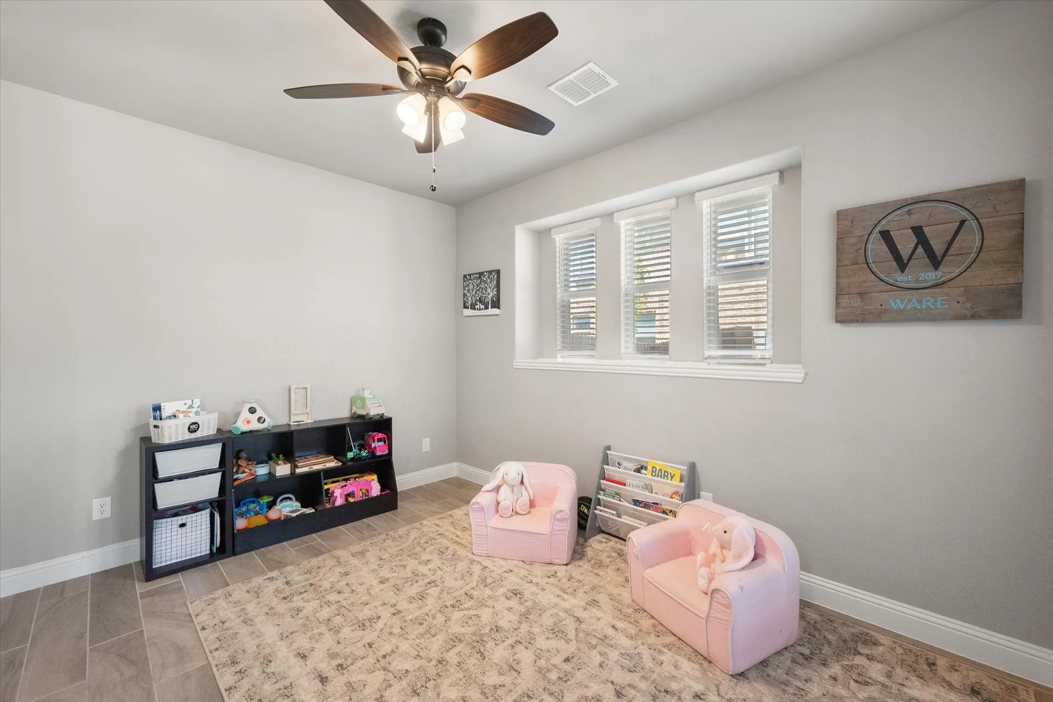 Front room can be used as a formal dining, extra living or flex space