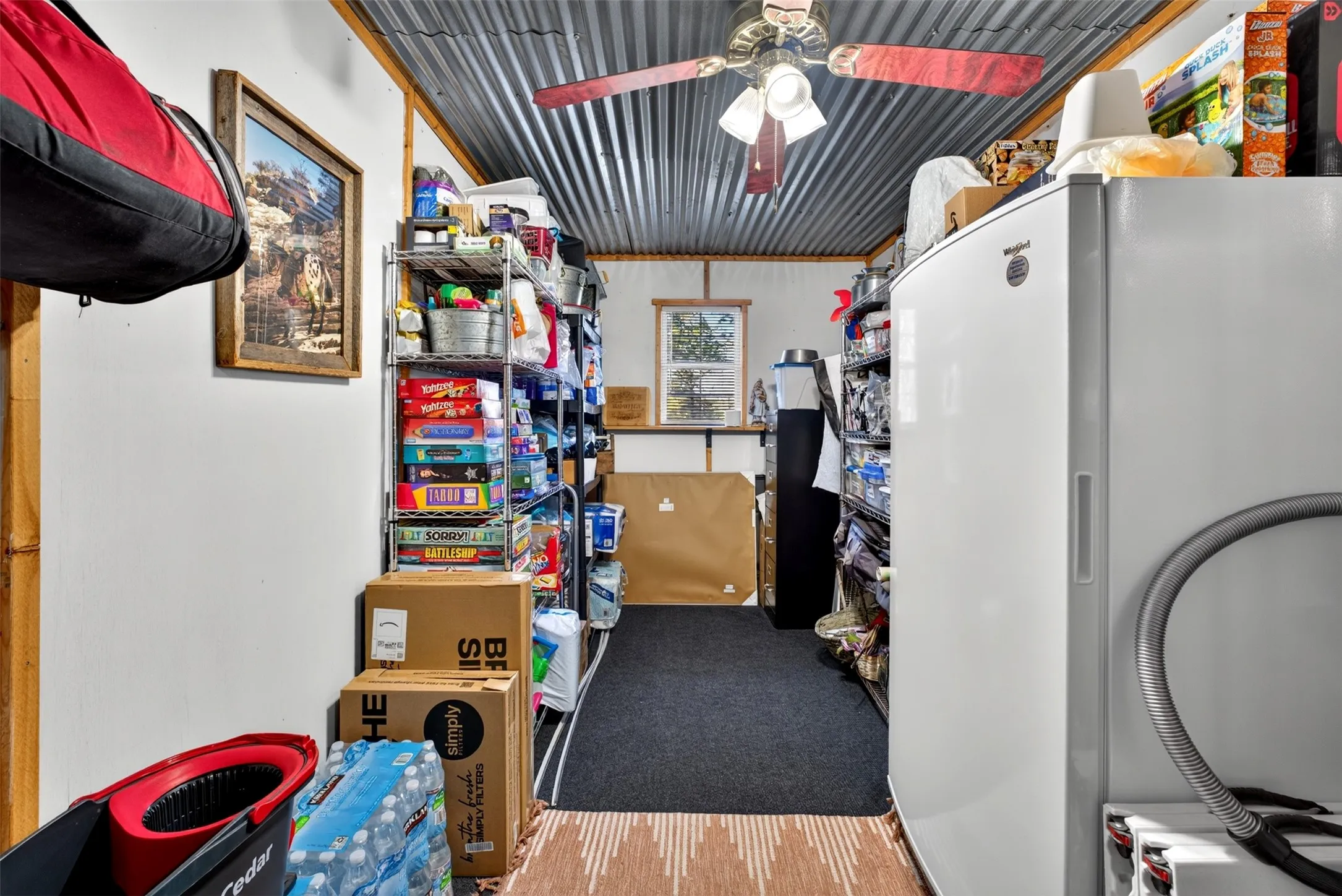 Additional storage/office space was added onto one side of the home.