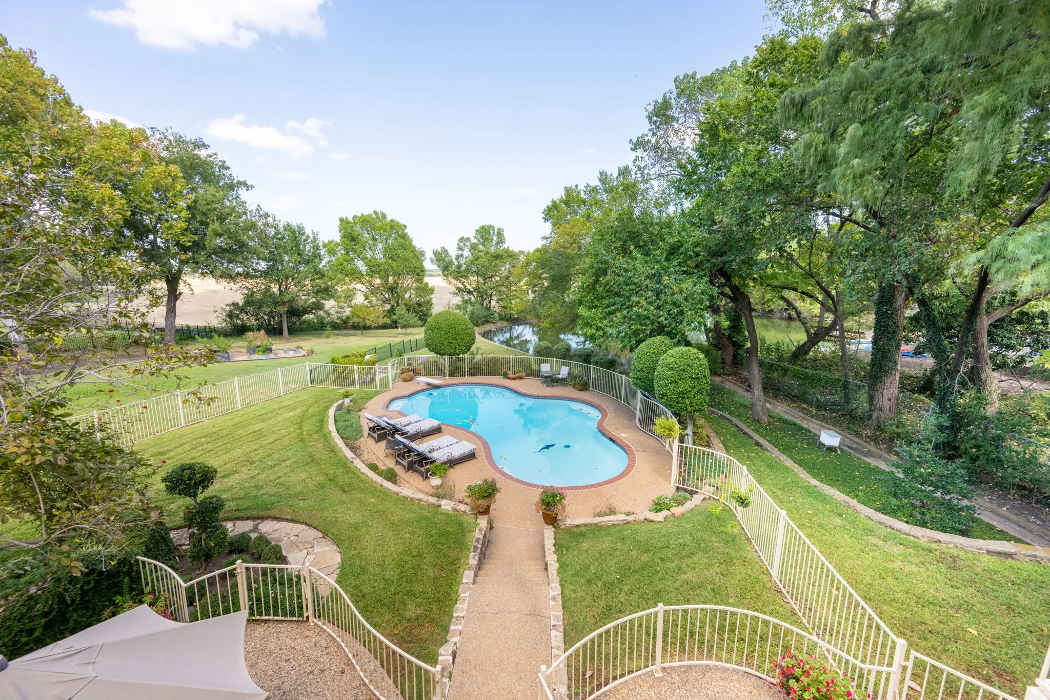 View from kitchen and living room balcony patio.
