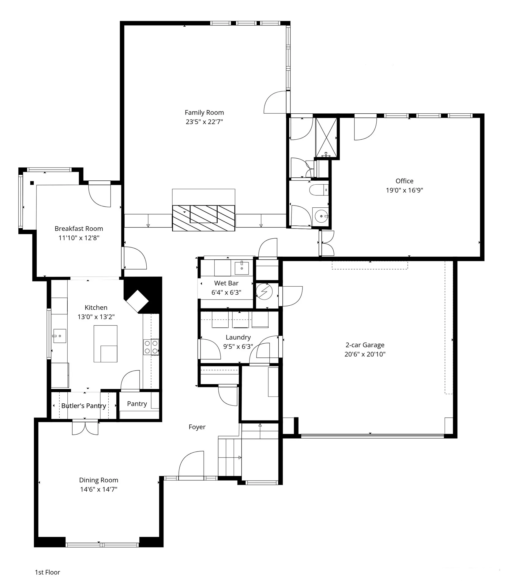 Spacious floor plan first floor.