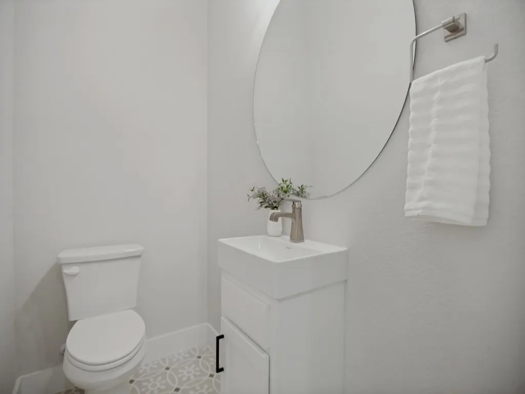 Powder bath off the living room