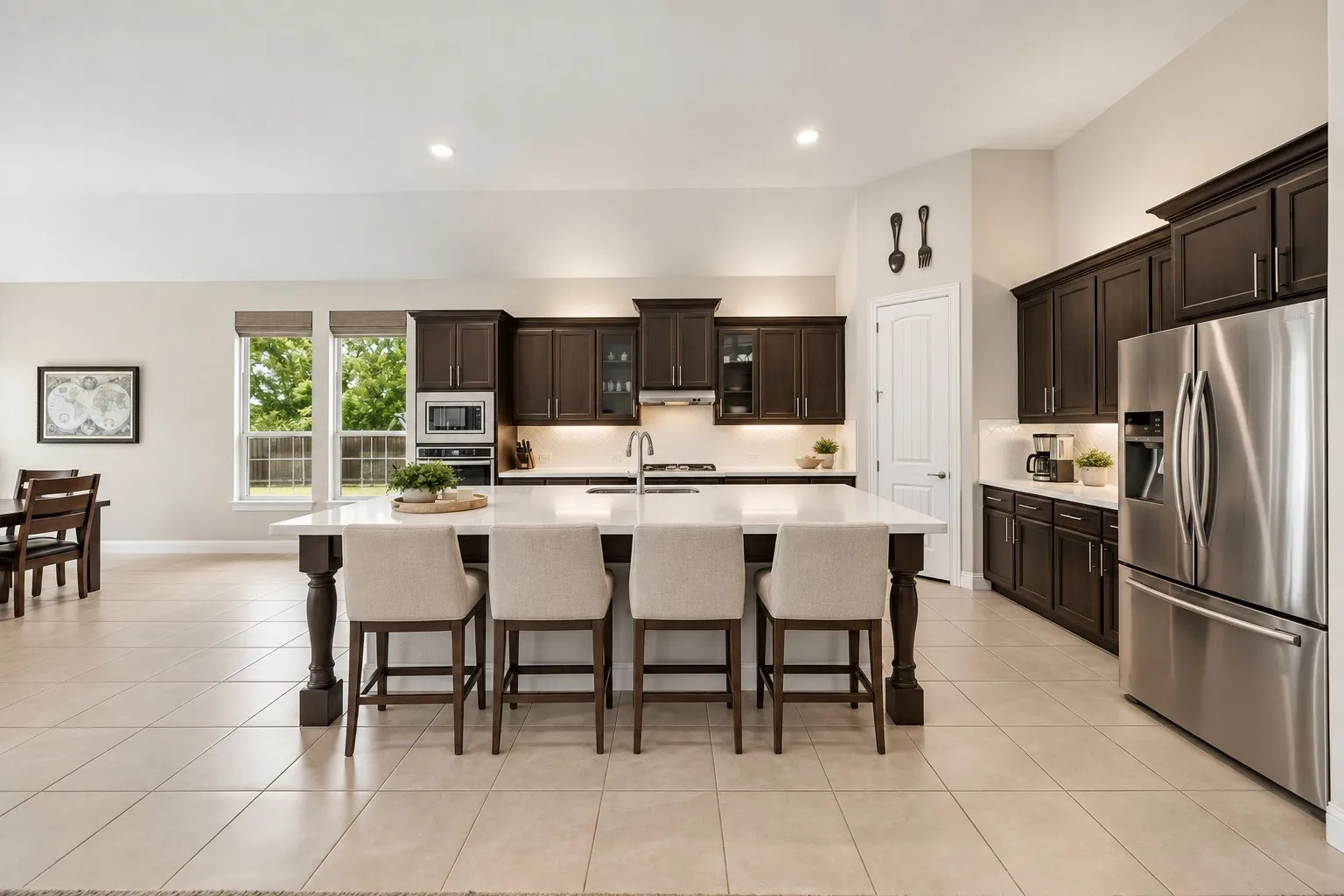 Virtually staged bar stools