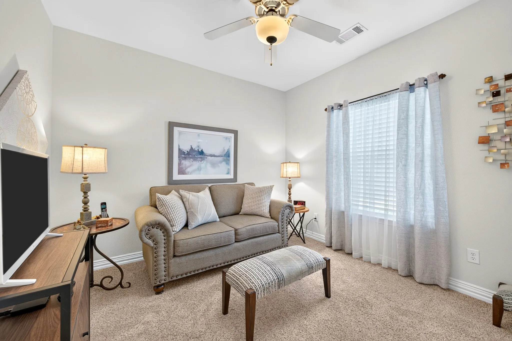 Now being used as a den, this 3rd bedroom is a wonderful flex room. Craft room?  2nd office?  What would you use it for?