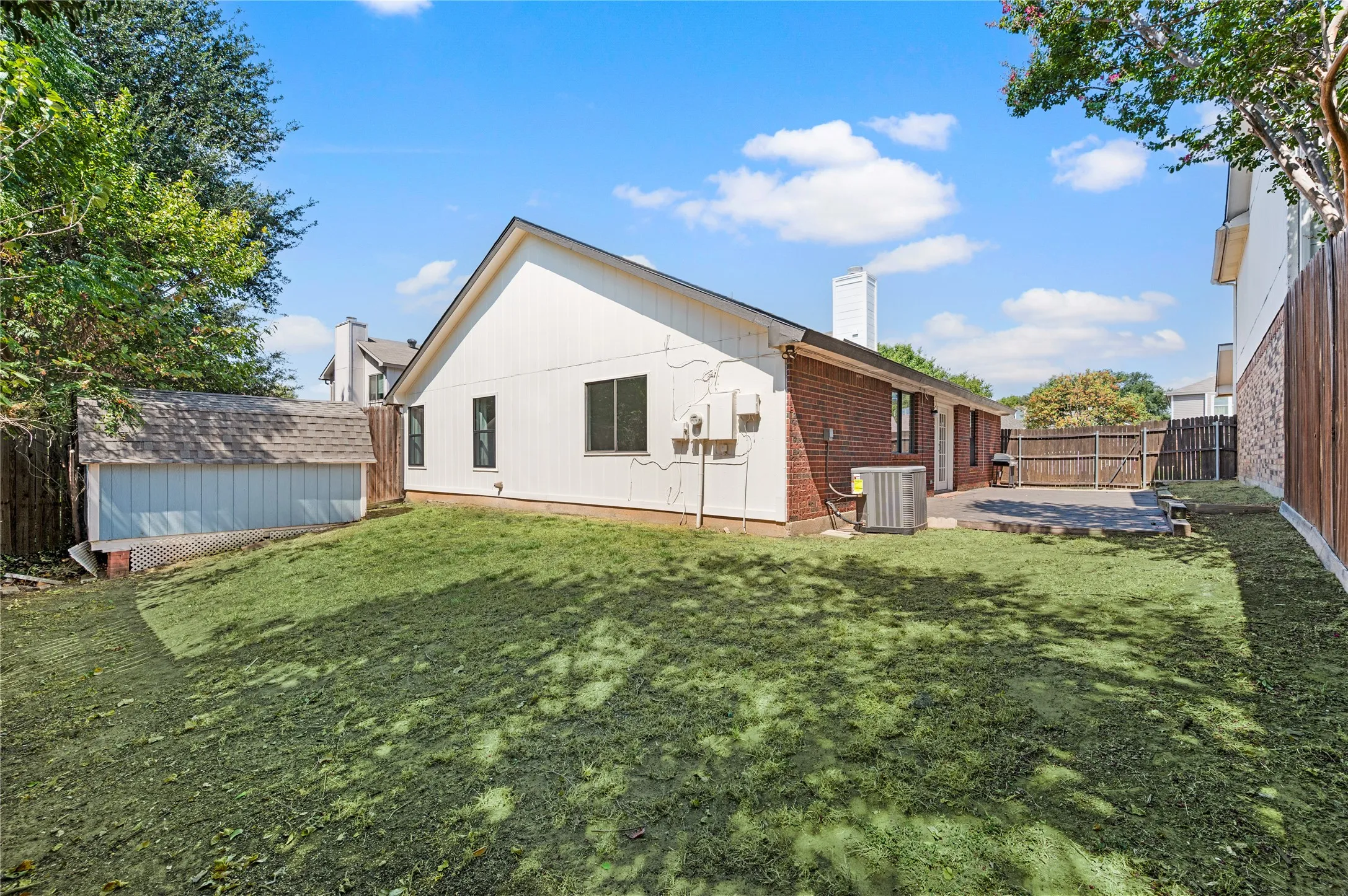 Yard photos have been digitally enhanced to depict green grass.
