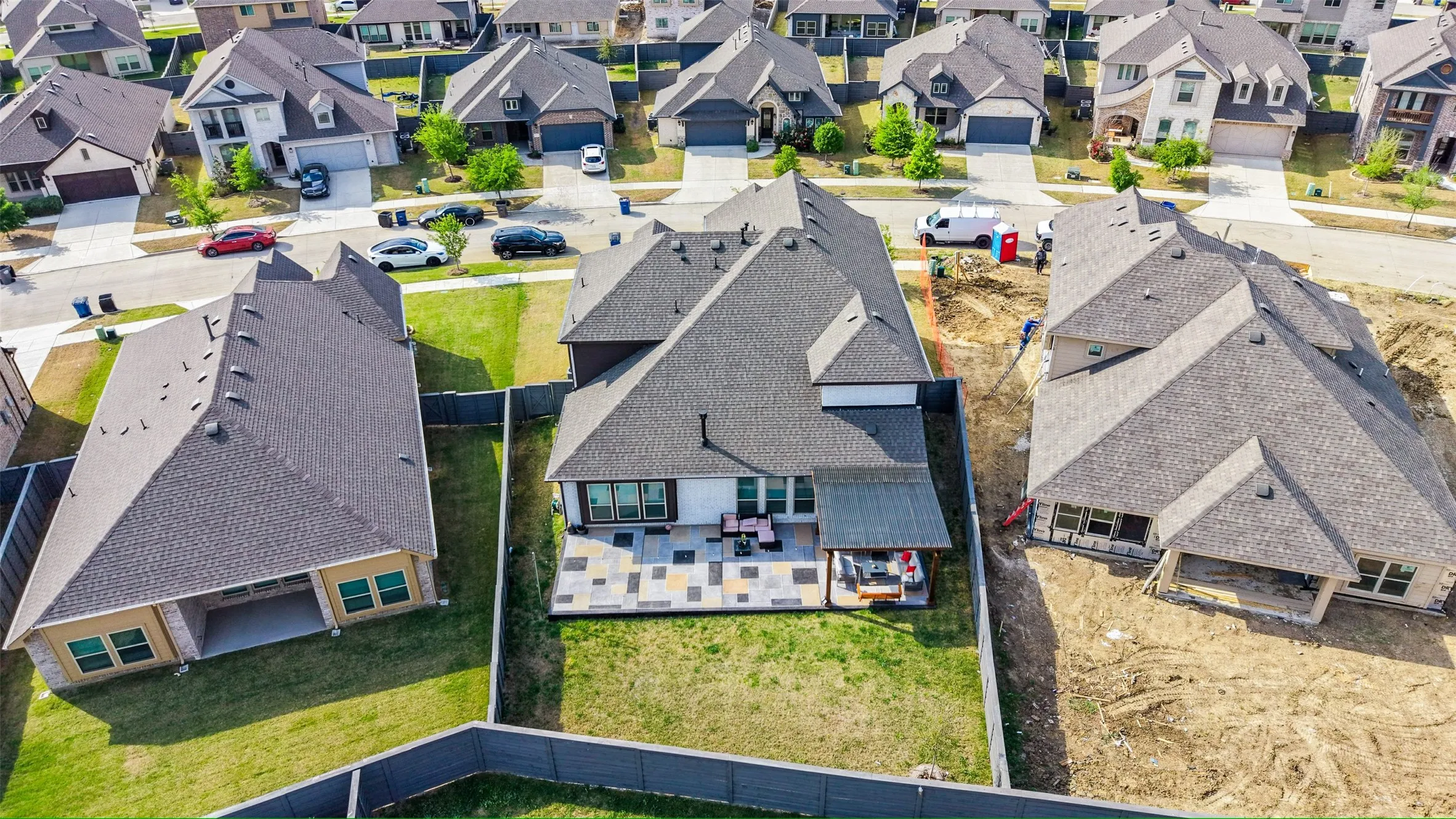Aerial view of residential area
