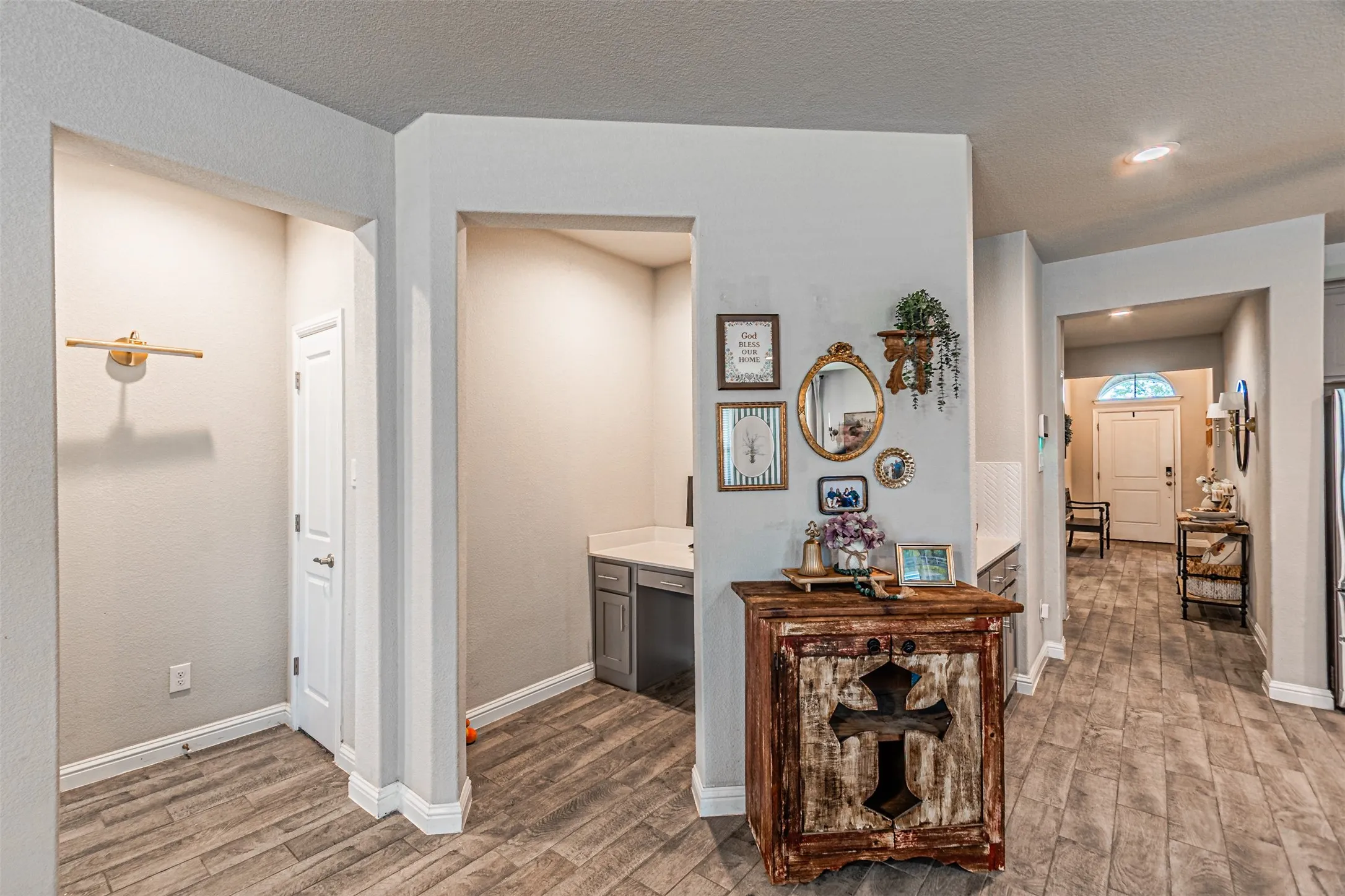 Wood-finish flooring throughout
