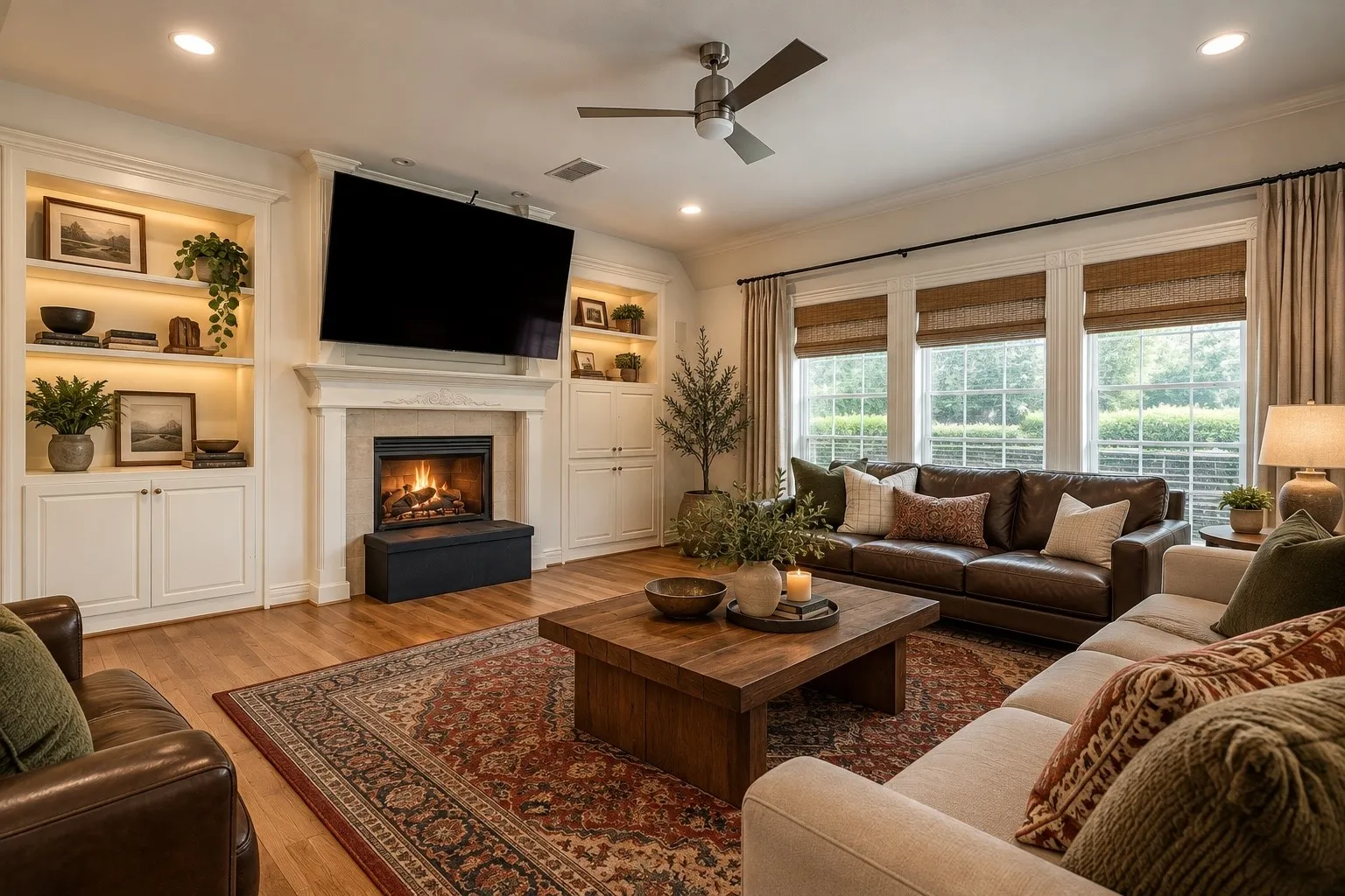 Virtually staged: This den or family room off of the kitchen is so cozy!