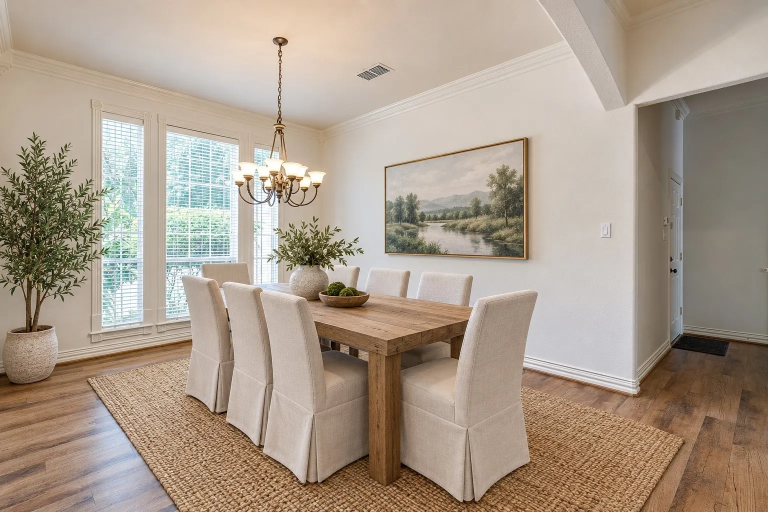 Virtually staged: This formal dining space is to the left when you walk in the front door