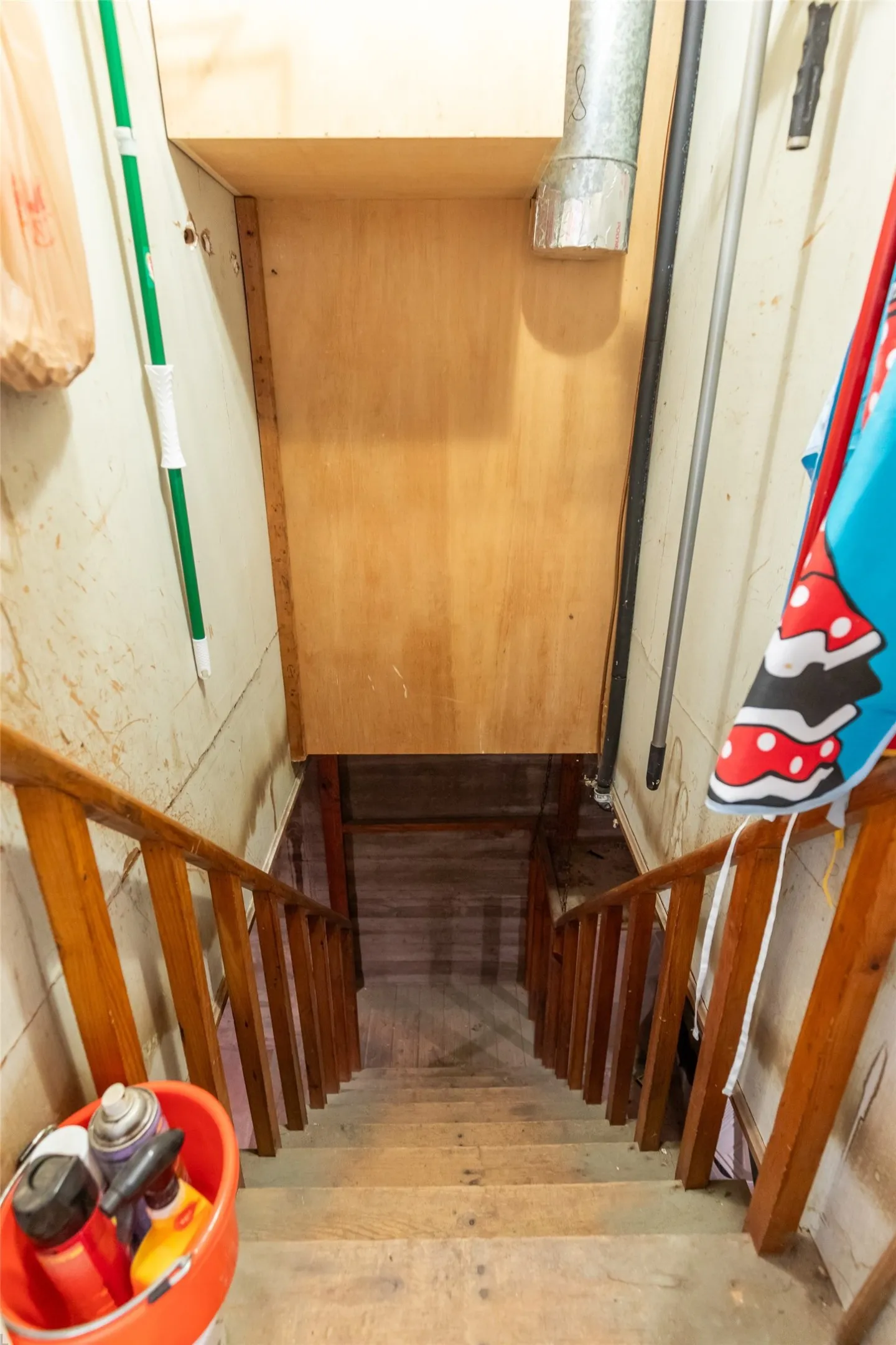 Stairs to basement/storm shelter area