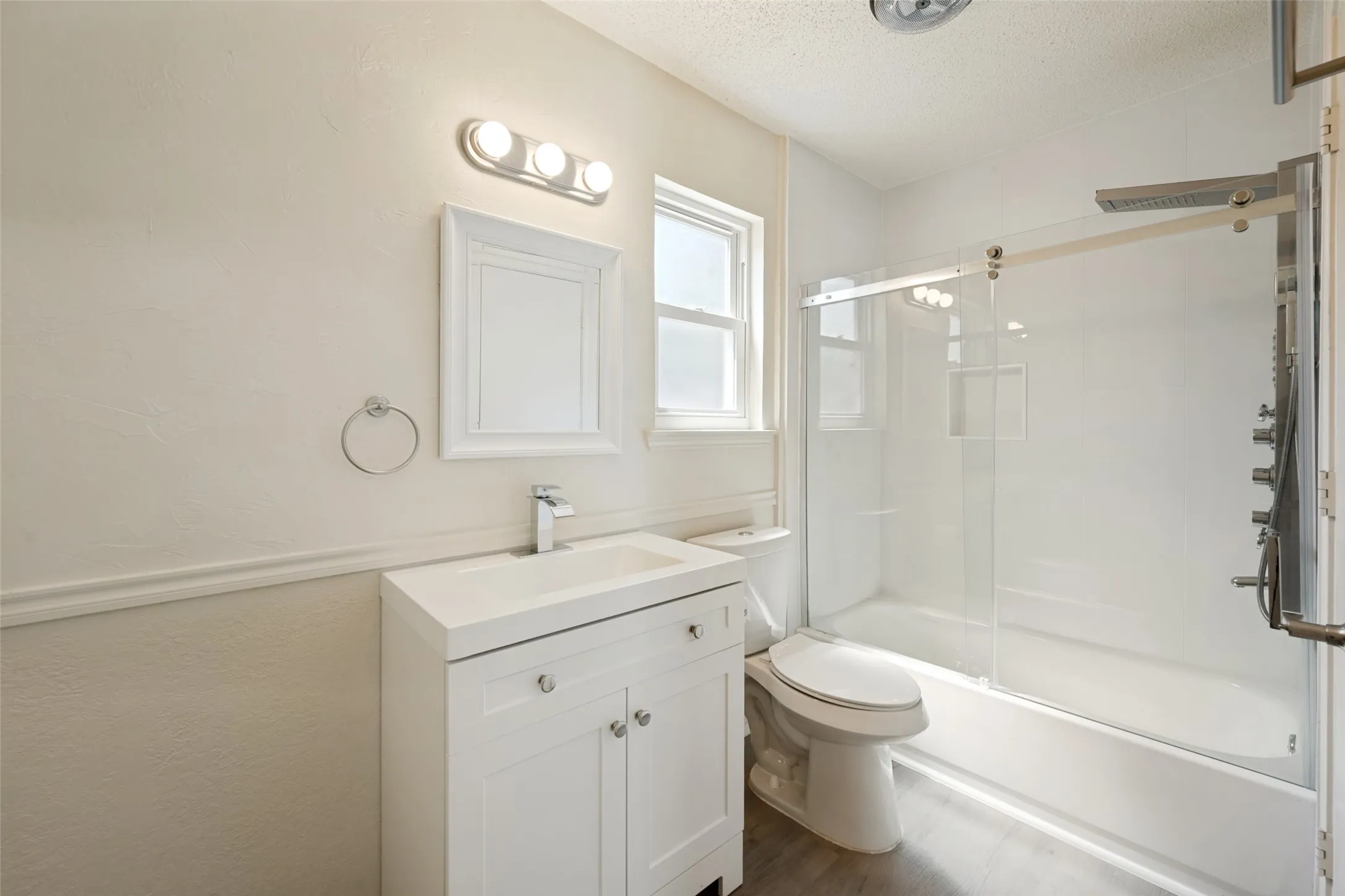 Bathroom is attached to the primary but also the hall.