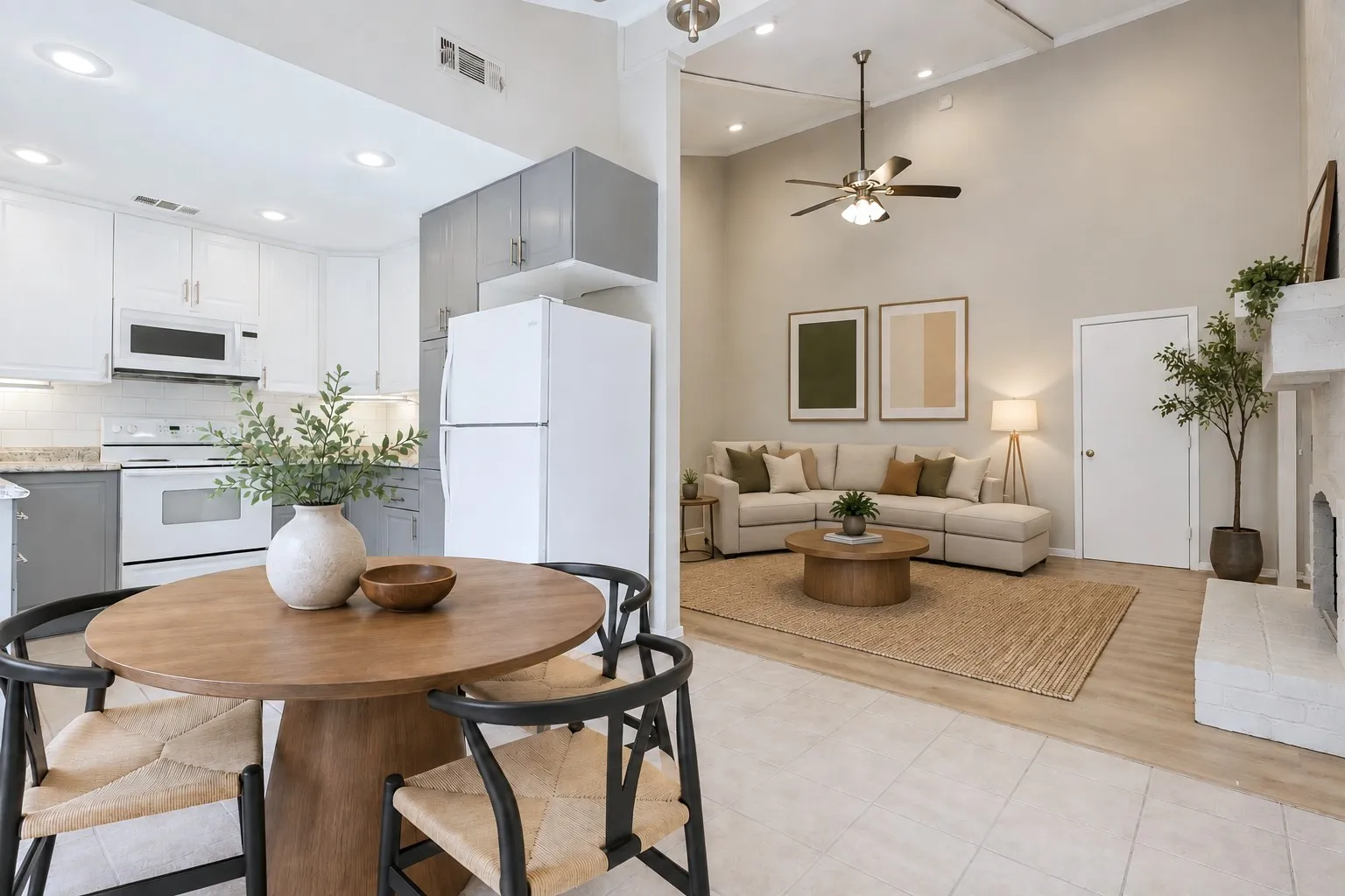 Updated LVP flooring, kitchen, bathrooms, and paint. Virtual Staging