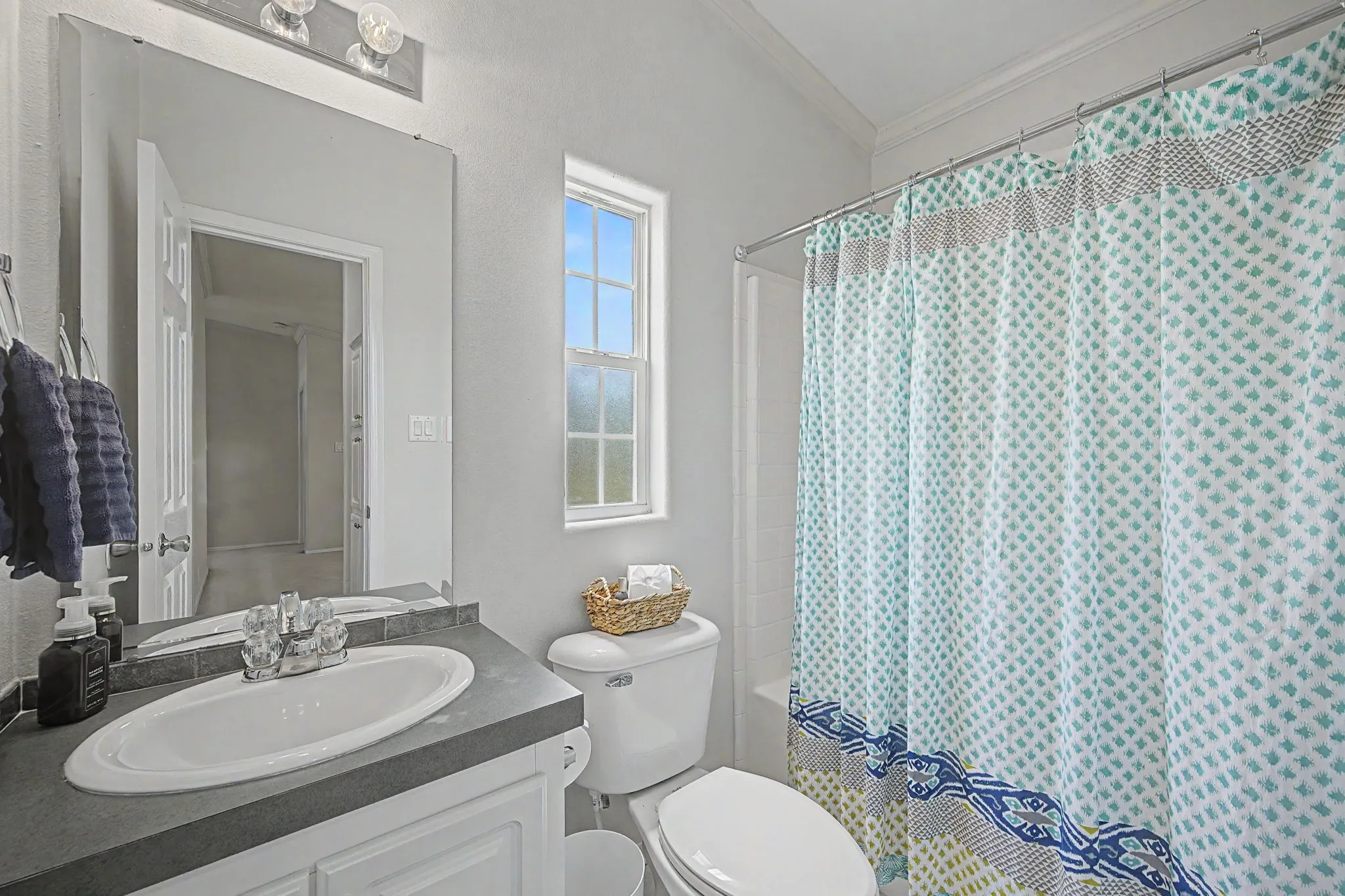 Even your guests can relax and enjoy the  views on the secondary porcelain throne.