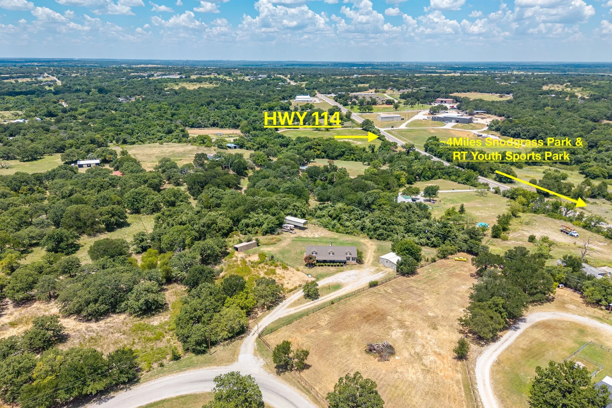 Enjoy being just miles from HWY 114 without the headaches of the city life.