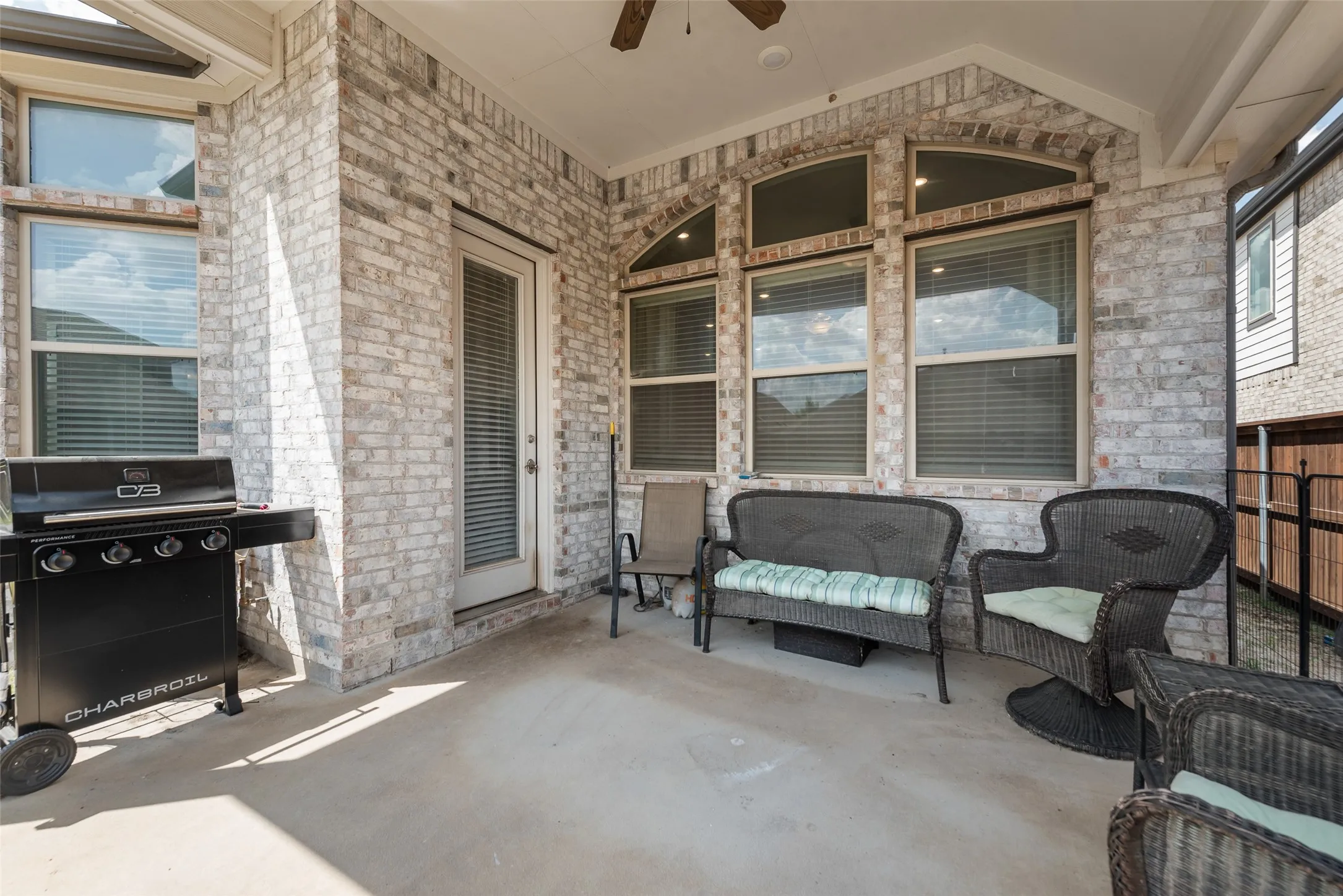 Covered back patio at 1721 Pattenson Trl, Haslet, TX 76052 in Wellington subdivision