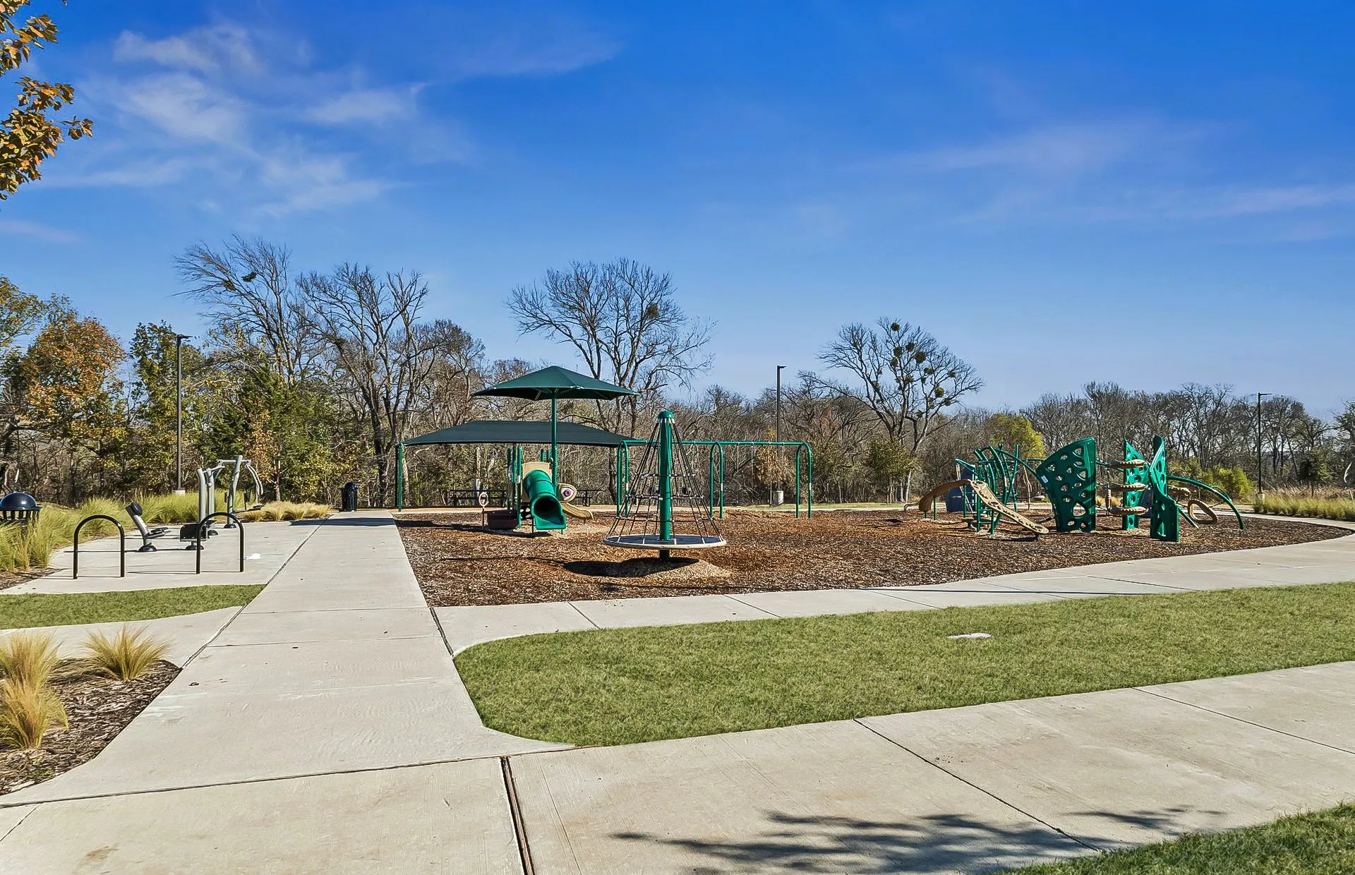 Walking trails and a playground