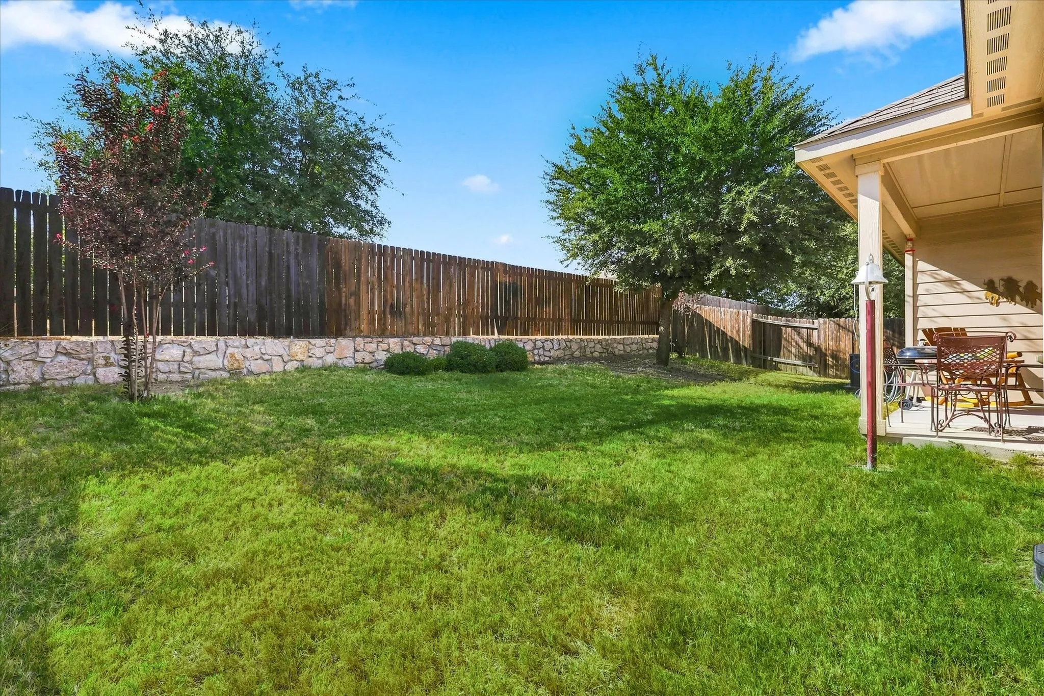 Highly private backyard with secure fencing and no overlooking properties
