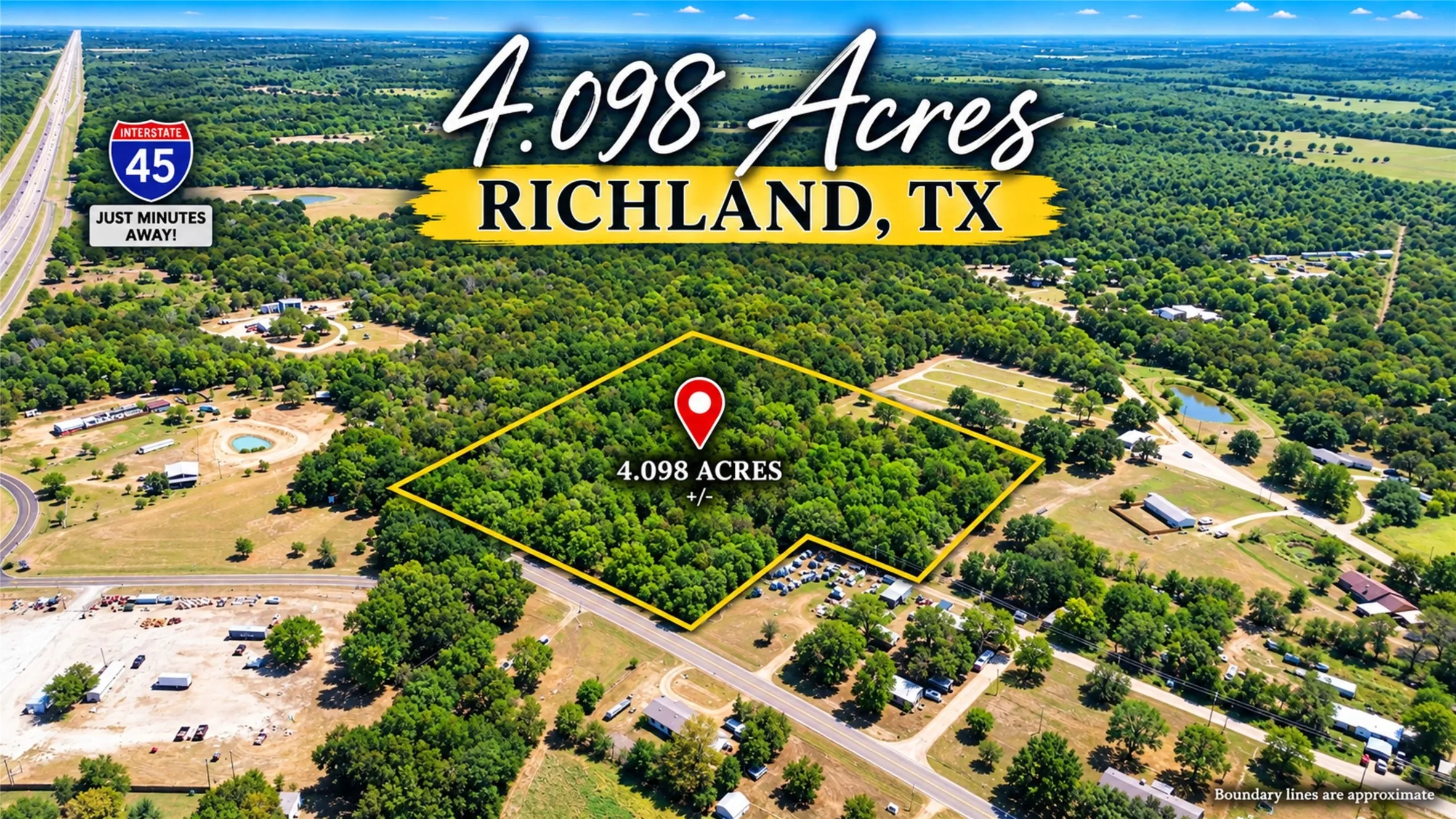 Unimproved Land For Sale in Navarro County , 4.098 Acres Main St, Richland, Texas 76681, 0, 0, Garage spaces, 0 Sqft, built in 0, mls#21376299, Real Estate Agent in Richland, Homes For Sale in Navarro county, Homes For Sale in Richland, Realtor in Richland Texas, Real Estate Brokerage Independent Realty Texas, Luminita Cordes Realtor