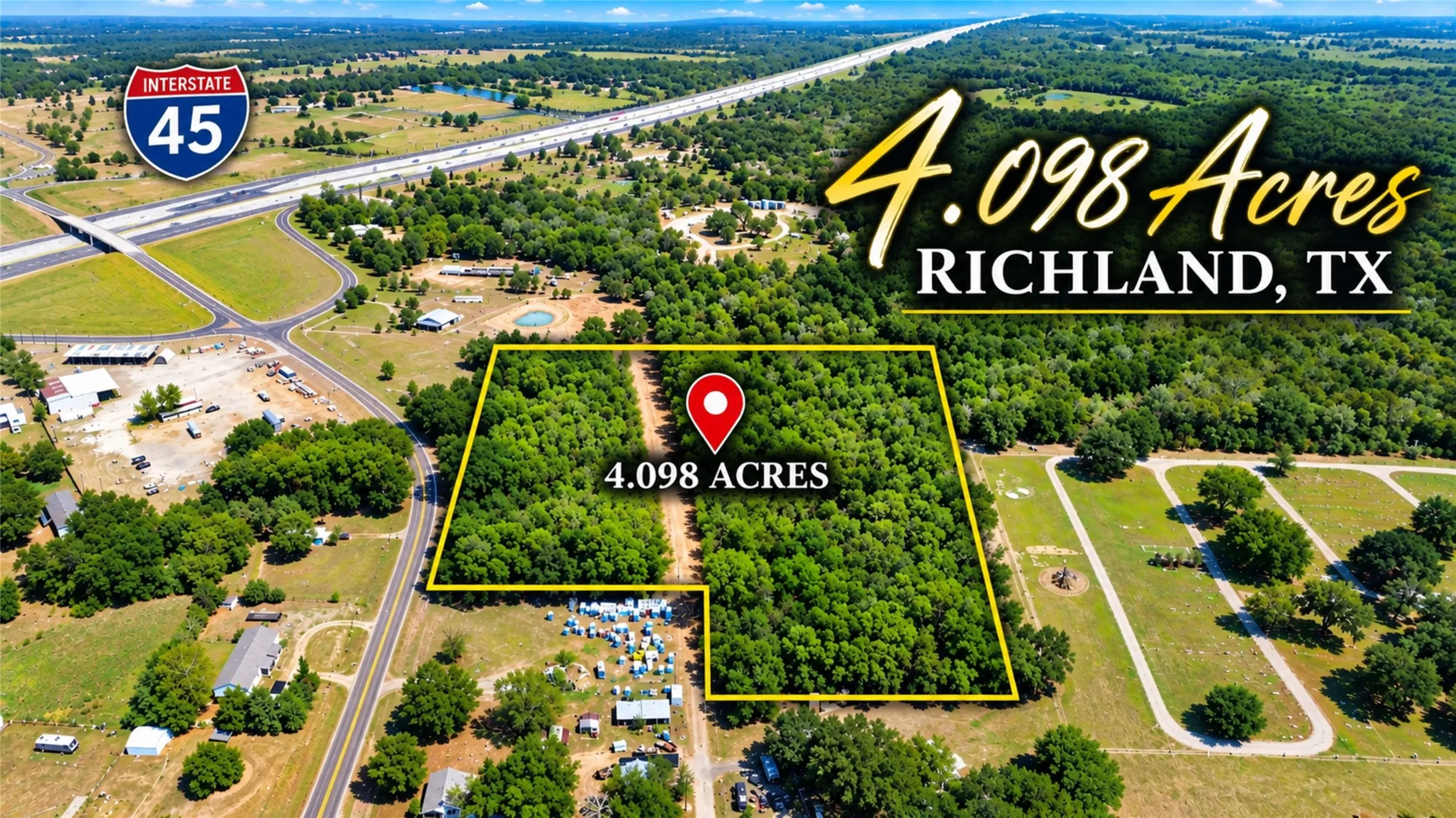 Unimproved Land For Sale in Navarro County , 4.098 Acres Main St, Richland, Texas 76681, 0, 0, Garage spaces, 0 Sqft, built in 0, mls#21376299, Real Estate Agent in Richland, Homes For Sale in Navarro county, Homes For Sale in Richland, Realtor in Richland Texas, Real Estate Brokerage Independent Realty Texas, Luminita Cordes Realtor