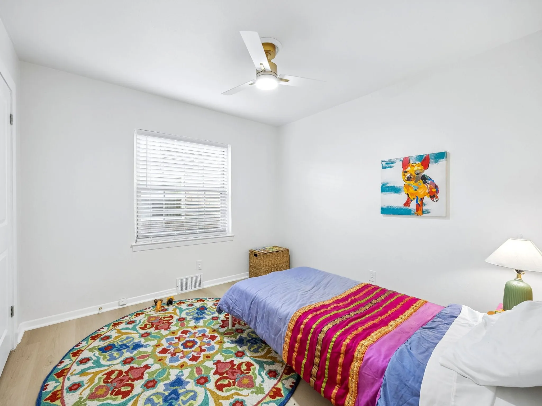 One of three bedrooms