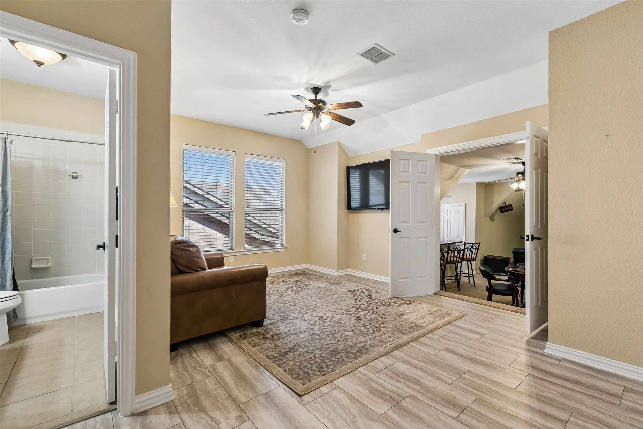 Upstairs living area off media and bedroom