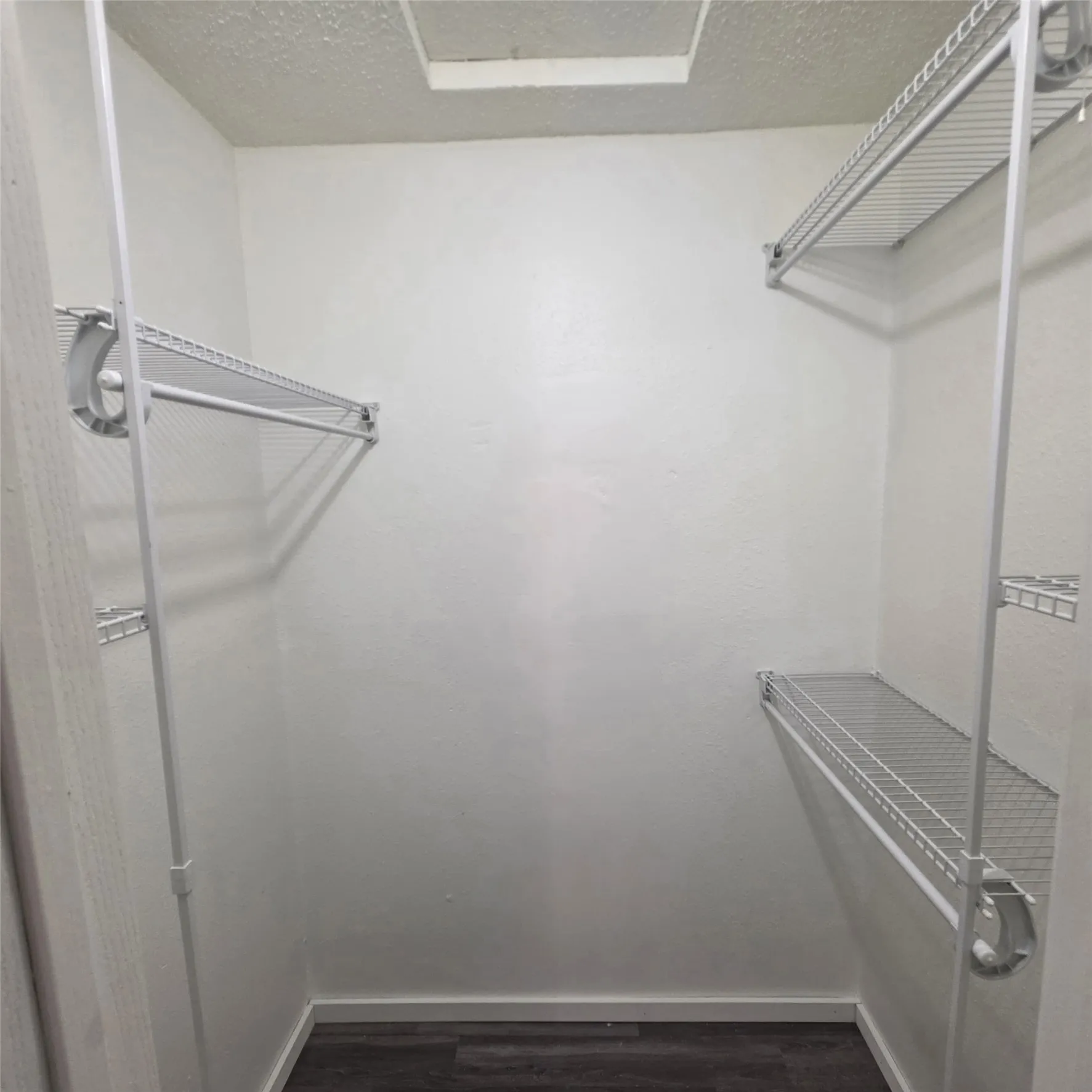 White wire shelving system