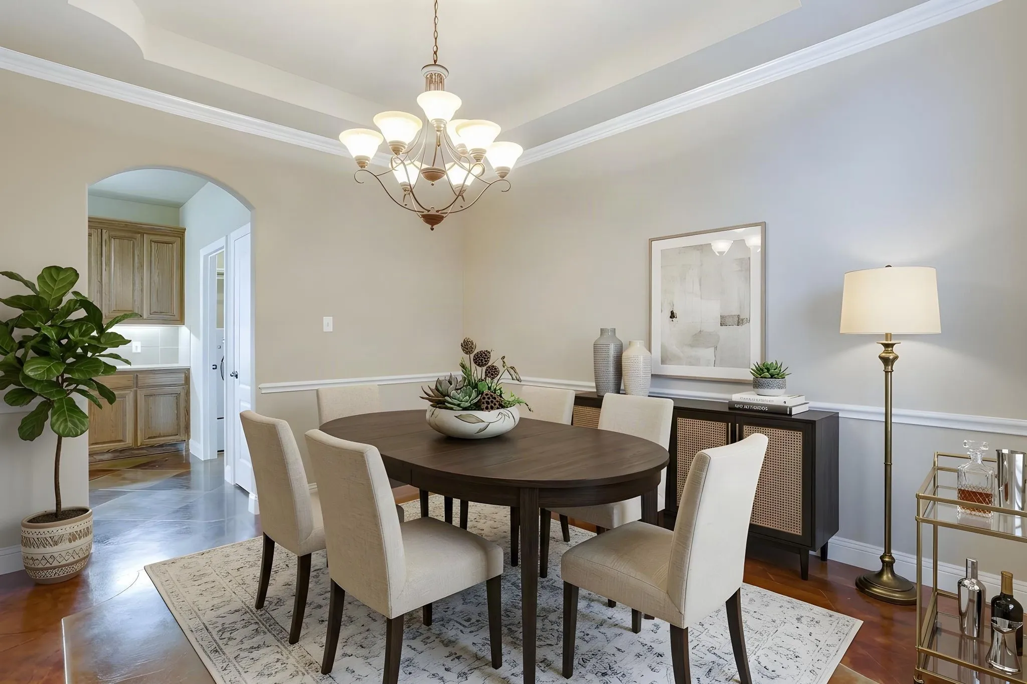 Virtually Staged Formal Dining Room