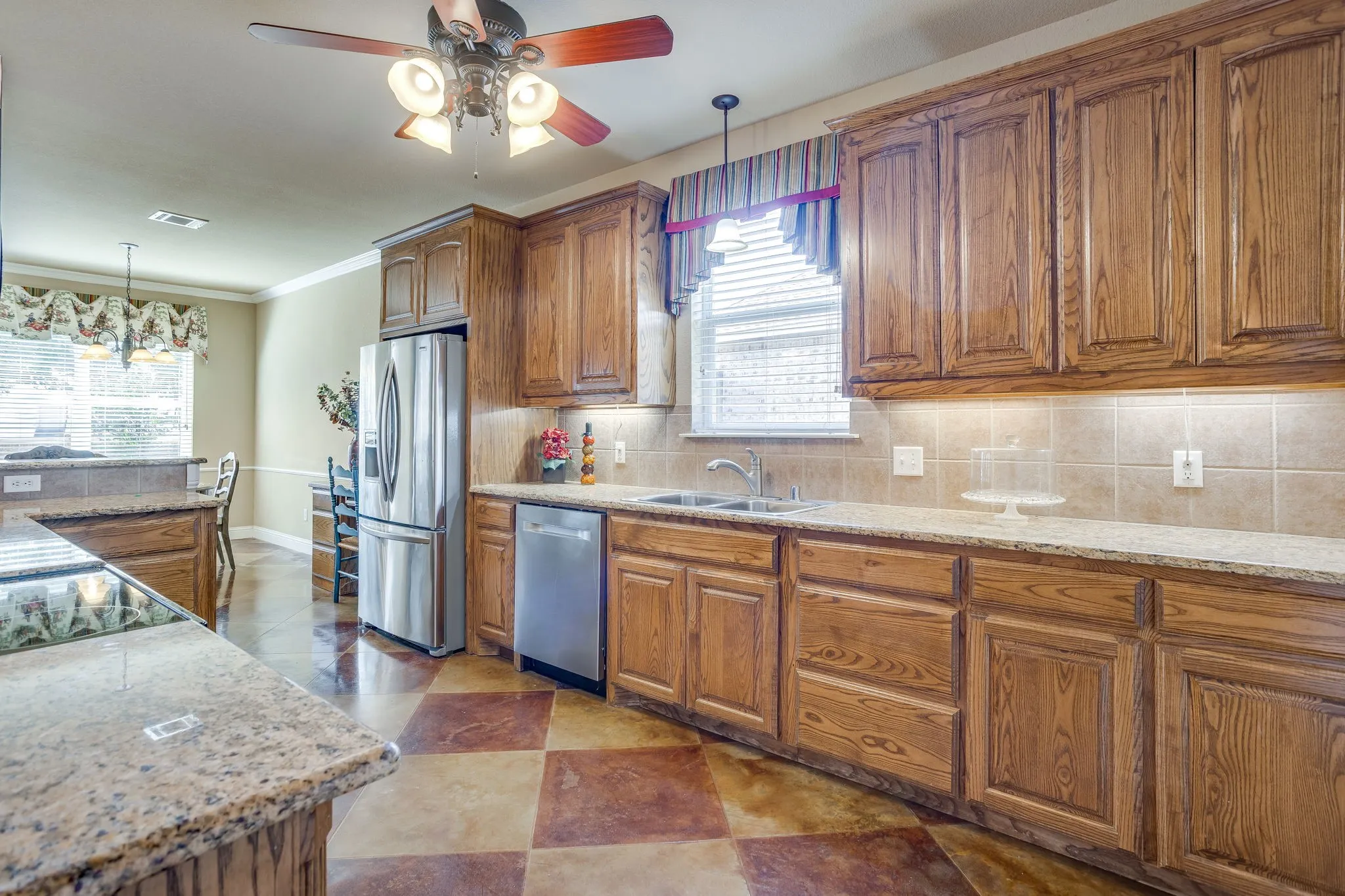 Beautiful concrete floors and ample prep space.