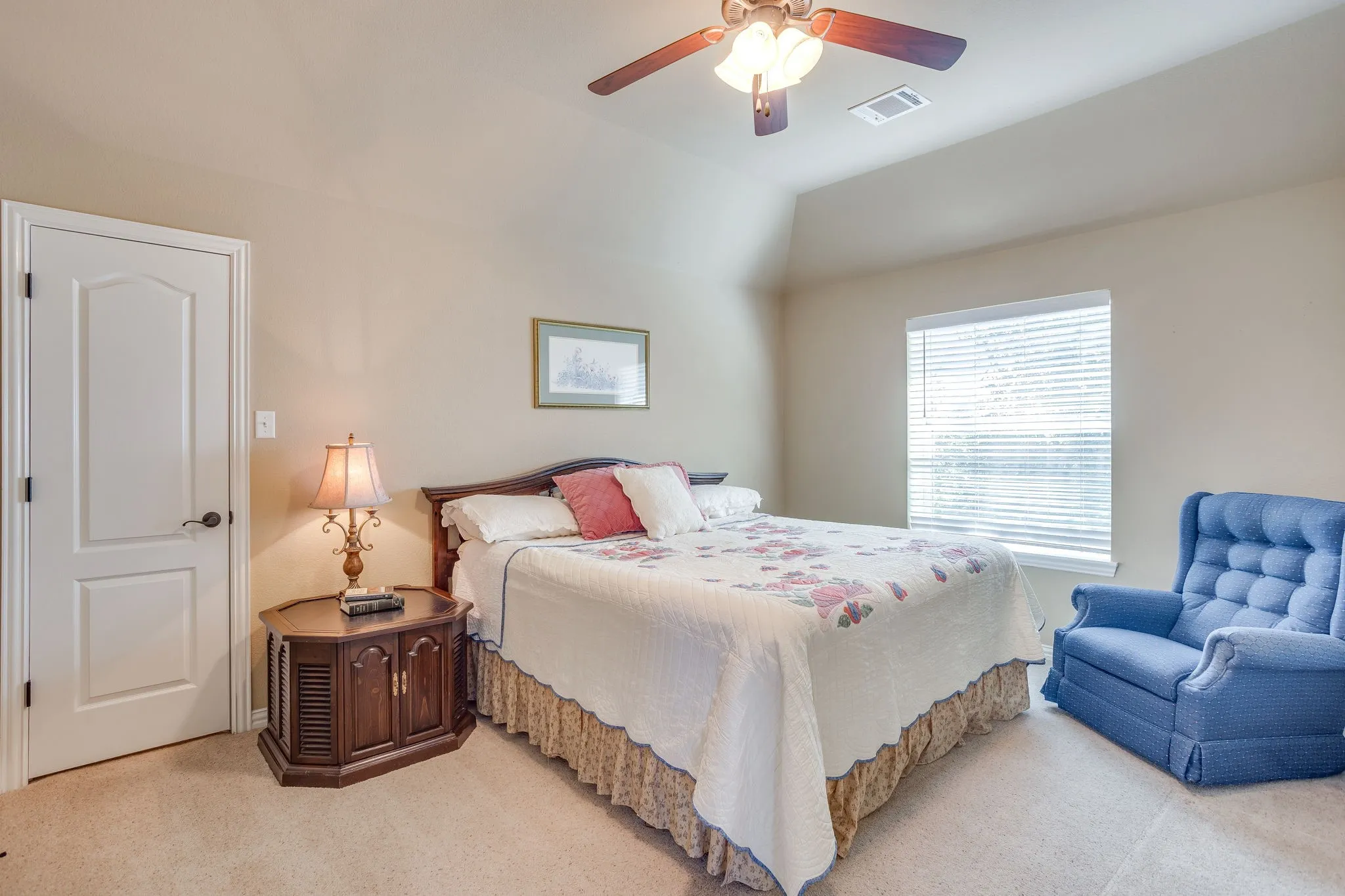 Large secondary guest bedroom upstairs.  This room includes an oversized closet with access door to walk out attic.