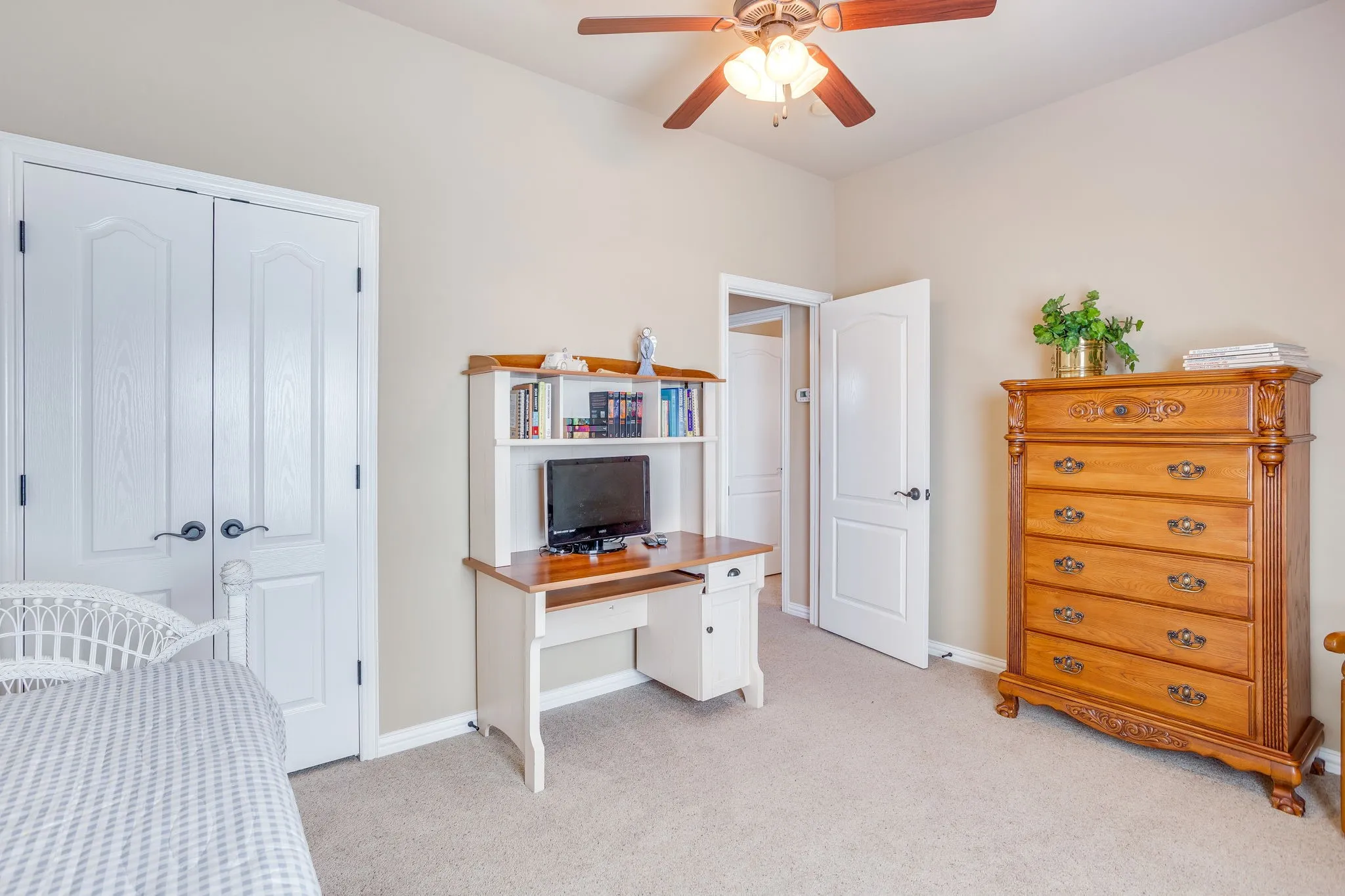 Additional perspective of guest bedroom.