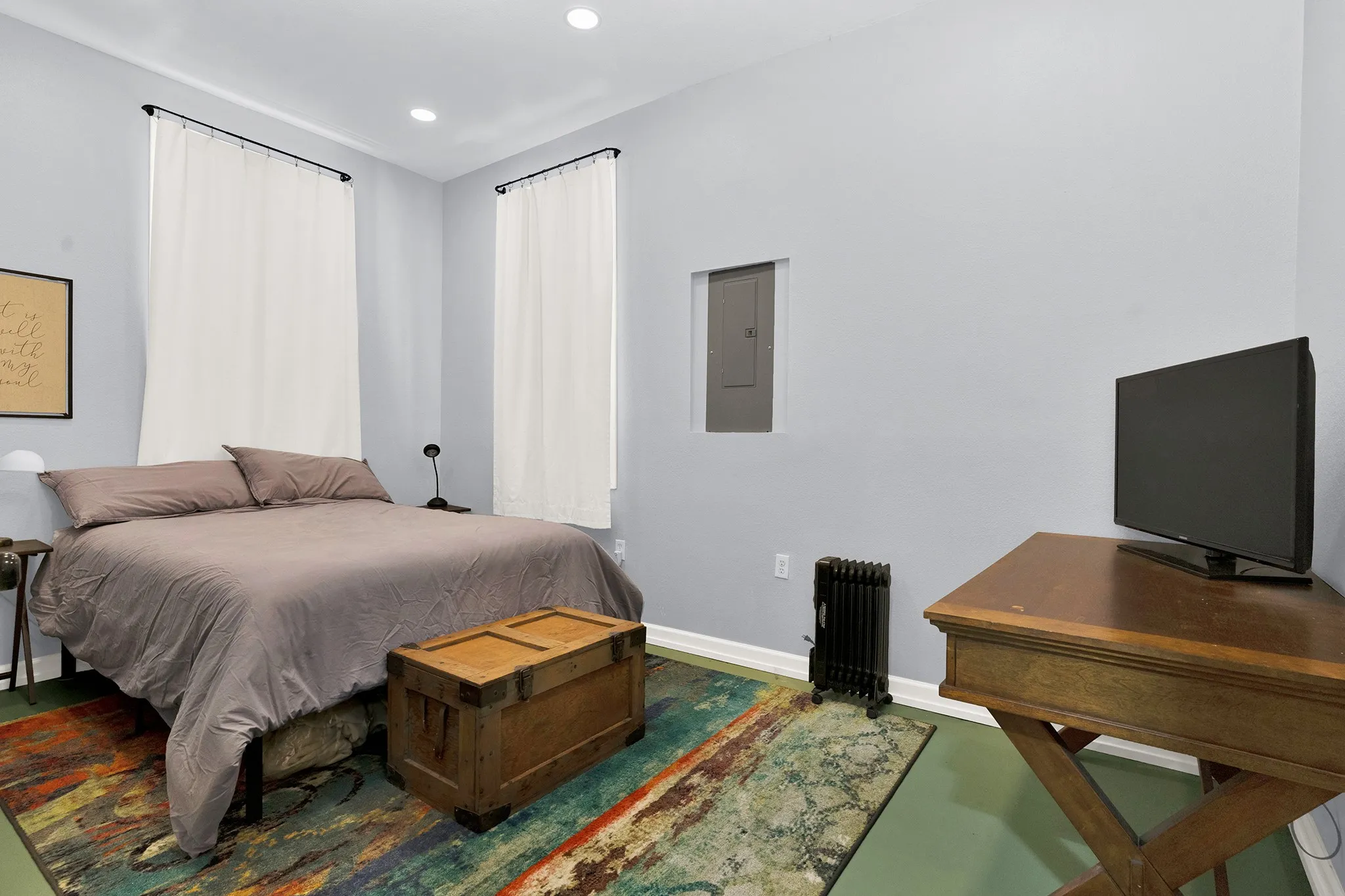 Bedroom with Window Unit
