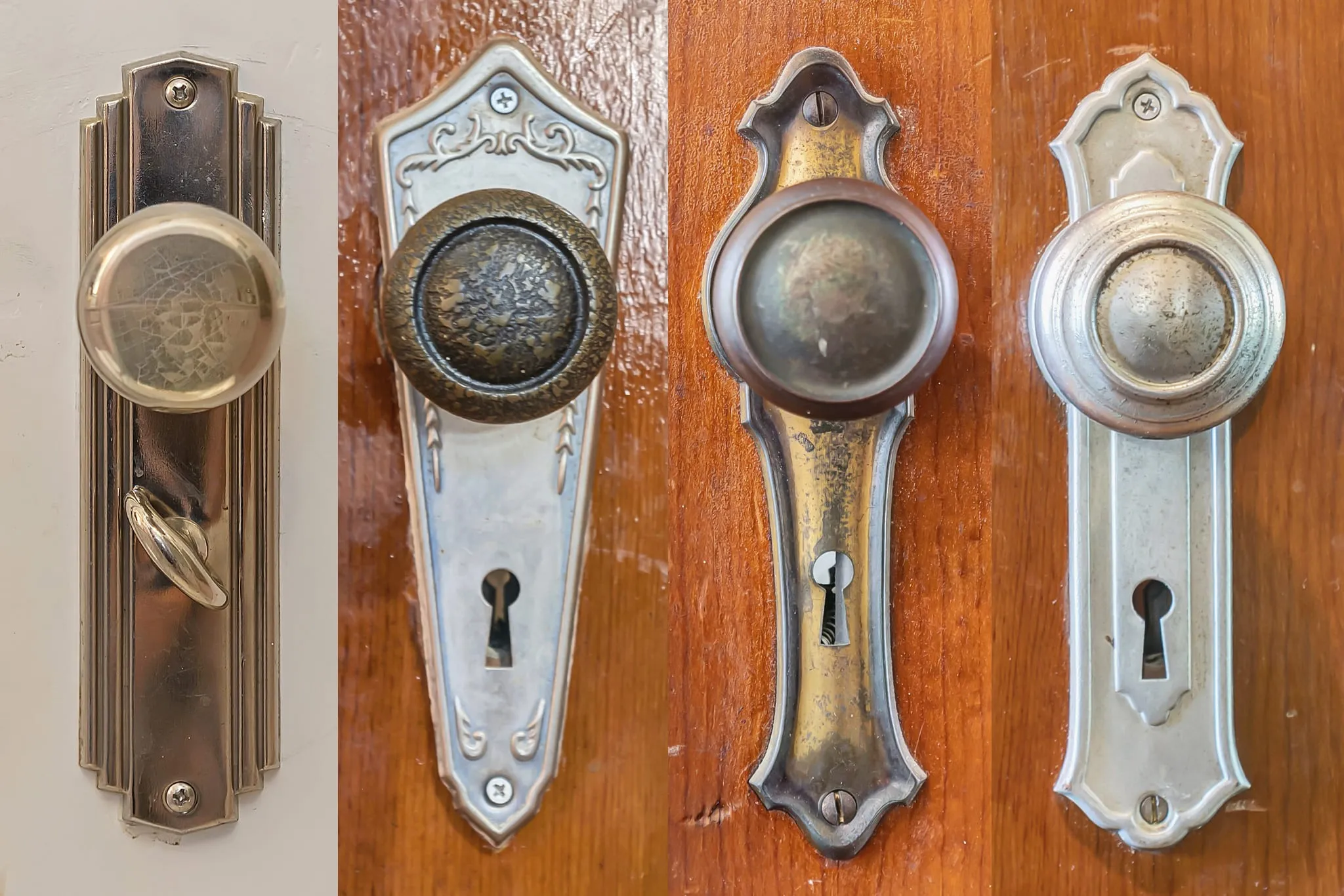 Vintage door knobs throughout the house