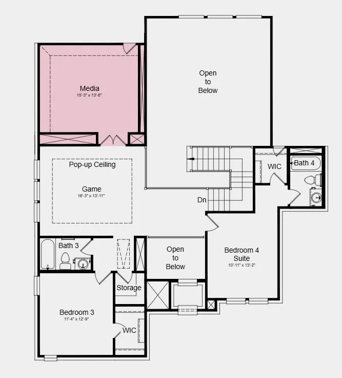 Additional Highlights include: Upgraded front door, wrapped island to match cabinet color, floor plug in media room, and revwood laminate flooring throughout the main level, excluding bedrooms, bathrooms, stairs, and the second floor.