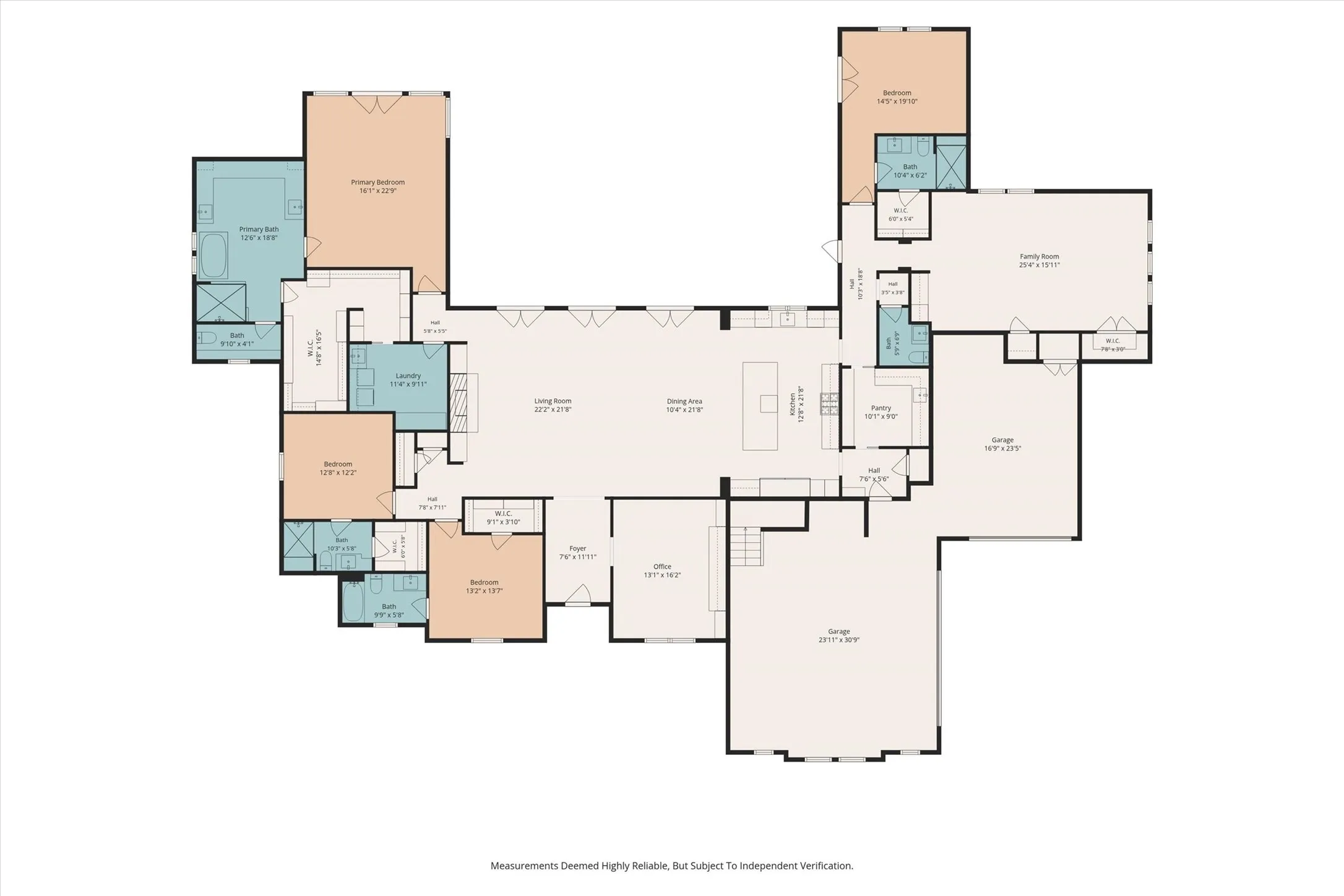 Thoughtfully designed floor plan showcasing the open layout and generous room proportions.